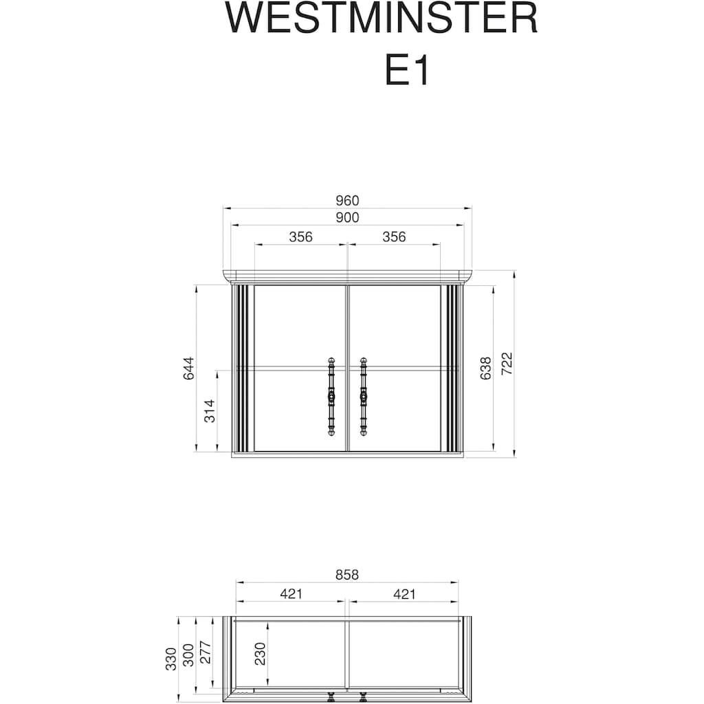 Home affaire Hängeschrank »Westminster«, im romantischen Landhausstil, Breite 96 cm