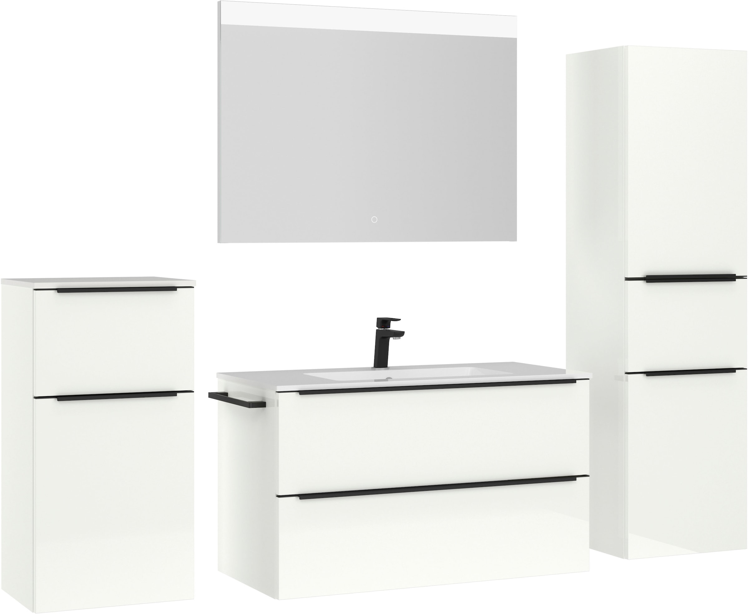 nobilia Badmöbel-Set "Levere" vormontiert, mit Soft-Close, 4 Stk. tlg. günstig online kaufen