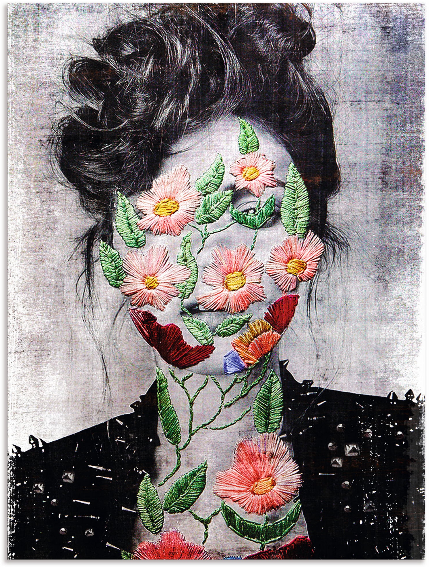 Artland Wandbild »Flower Face«, Poster (1 | Wandaufkleber Alubild, Größen in Leinwandbild, oder kaufen versch. Portrait, BAUR als St.)