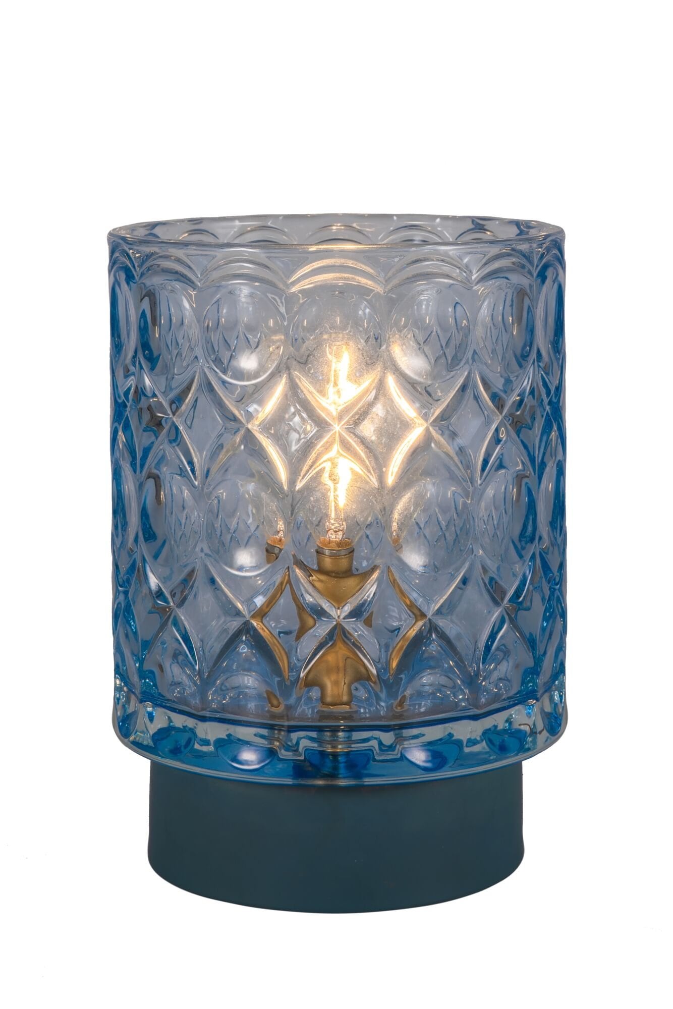 Pauleen LED Tischleuchte »Chic Glamour mobile Blau Glas/Metall«, 1 flammig, Leuchtmittel E14 | LED fest integriert, E14, Timer Batterie