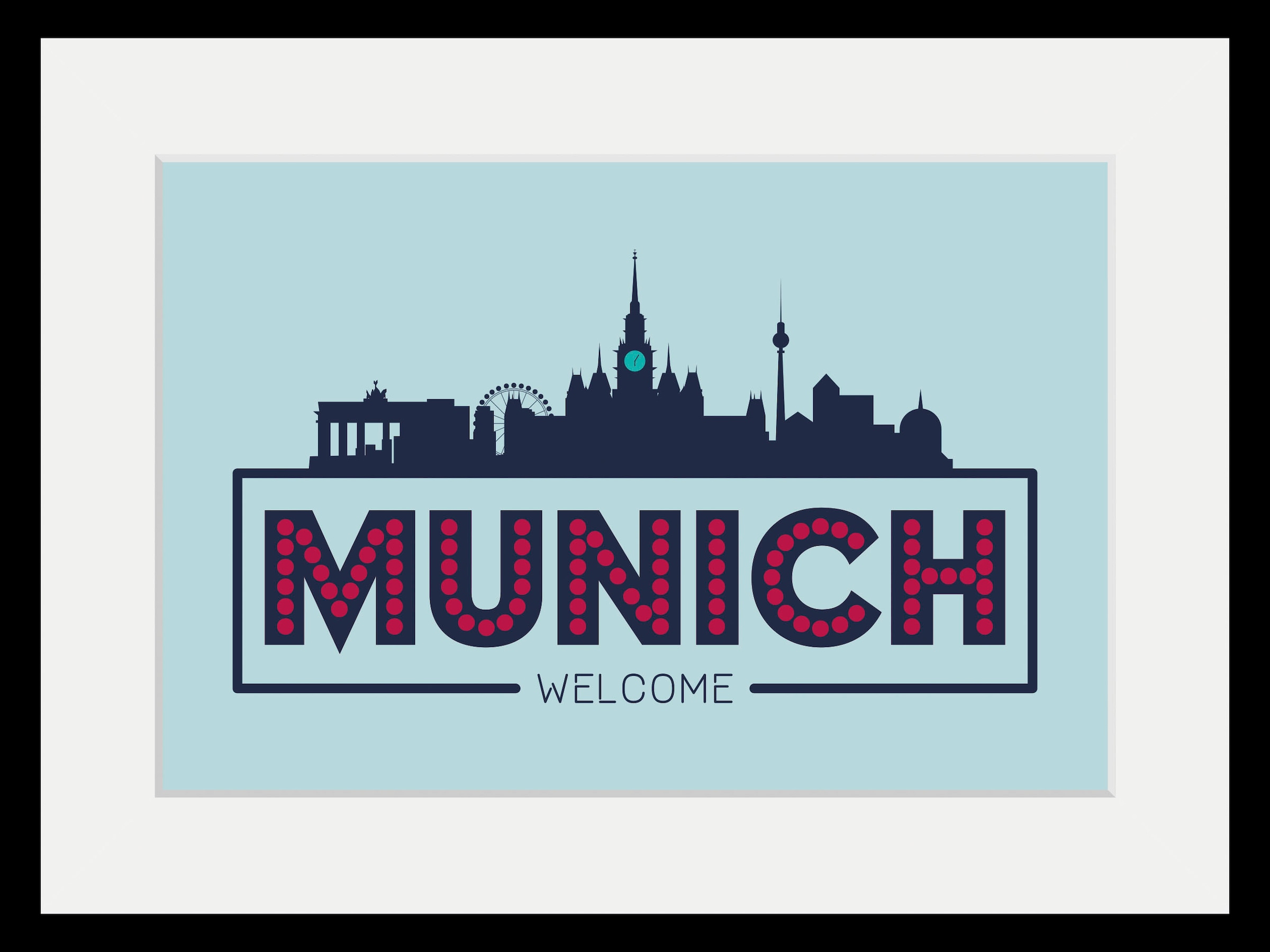 queence Bild "Welcome Munich", Städte-Stadt-Deutschland-München-Schriftzug, günstig online kaufen