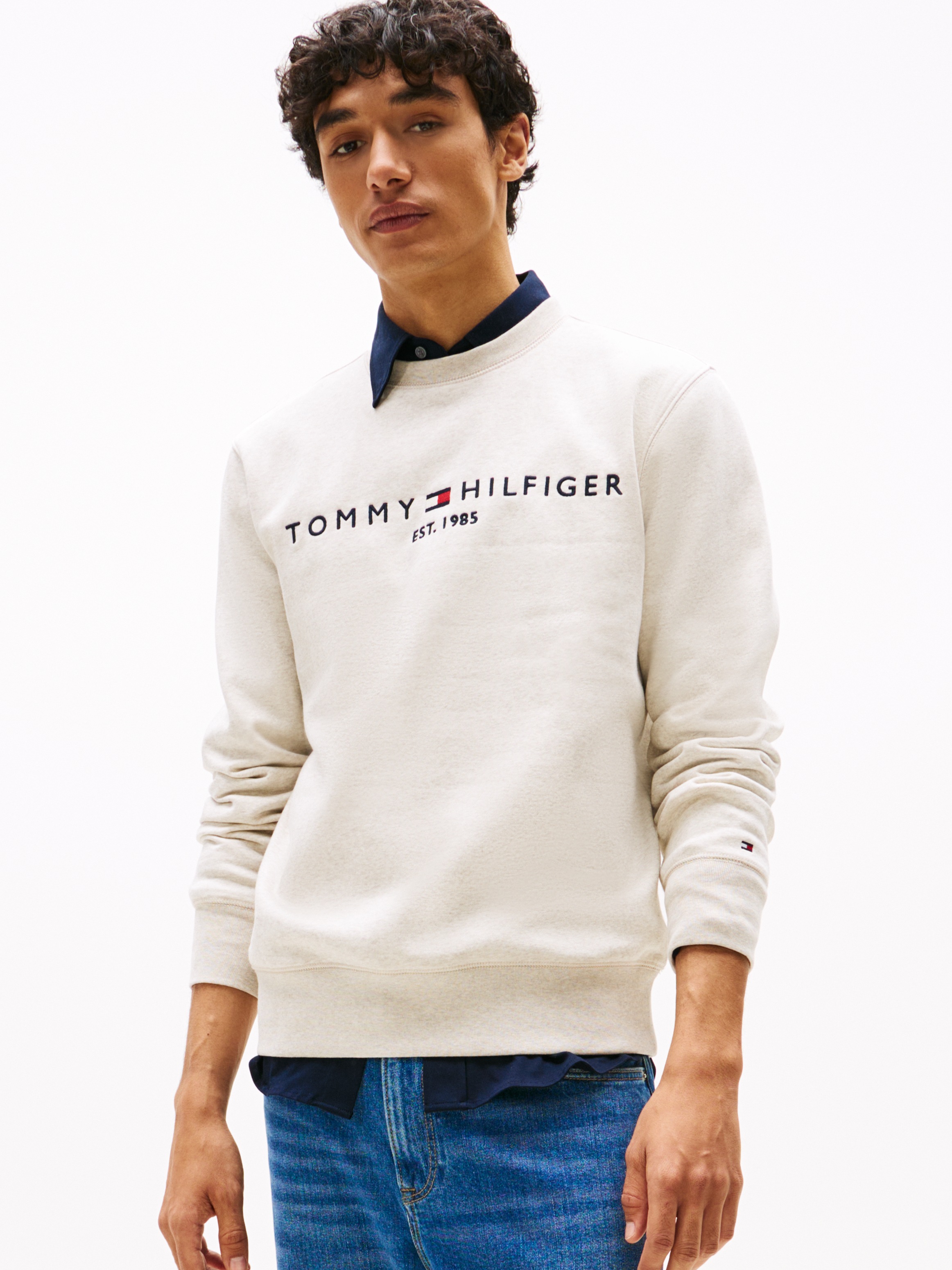 Tommy Hilfiger "TOMMY LOGO SWEATSHIRT mit Rundhals und Stickerei", unifarbe günstig online kaufen