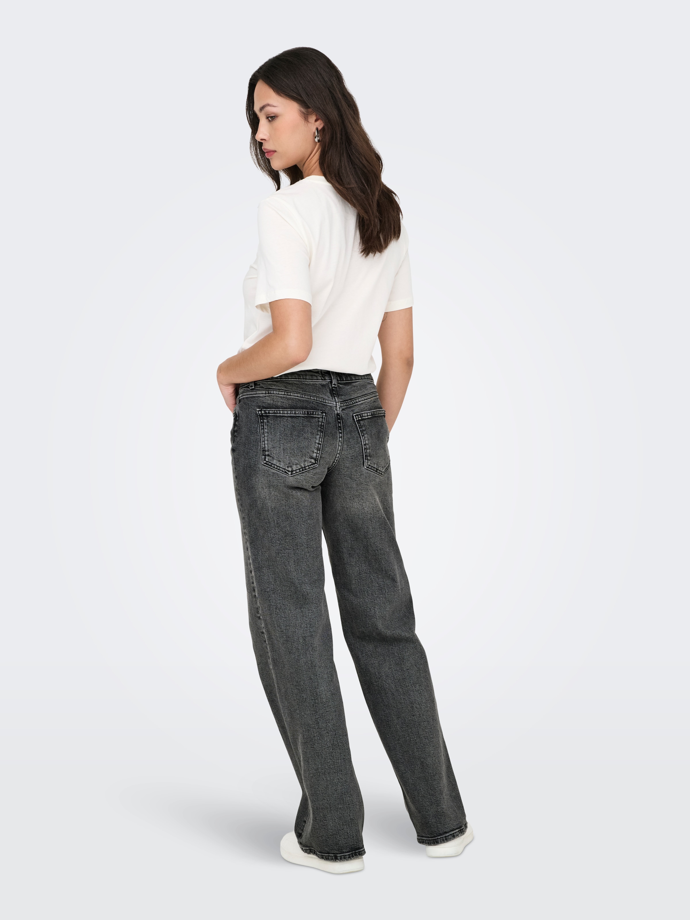 ONLY Low-rise-Jeans »ONLJUICY LW WIDE DNM DOT890 NOOS« Baumwollmischung