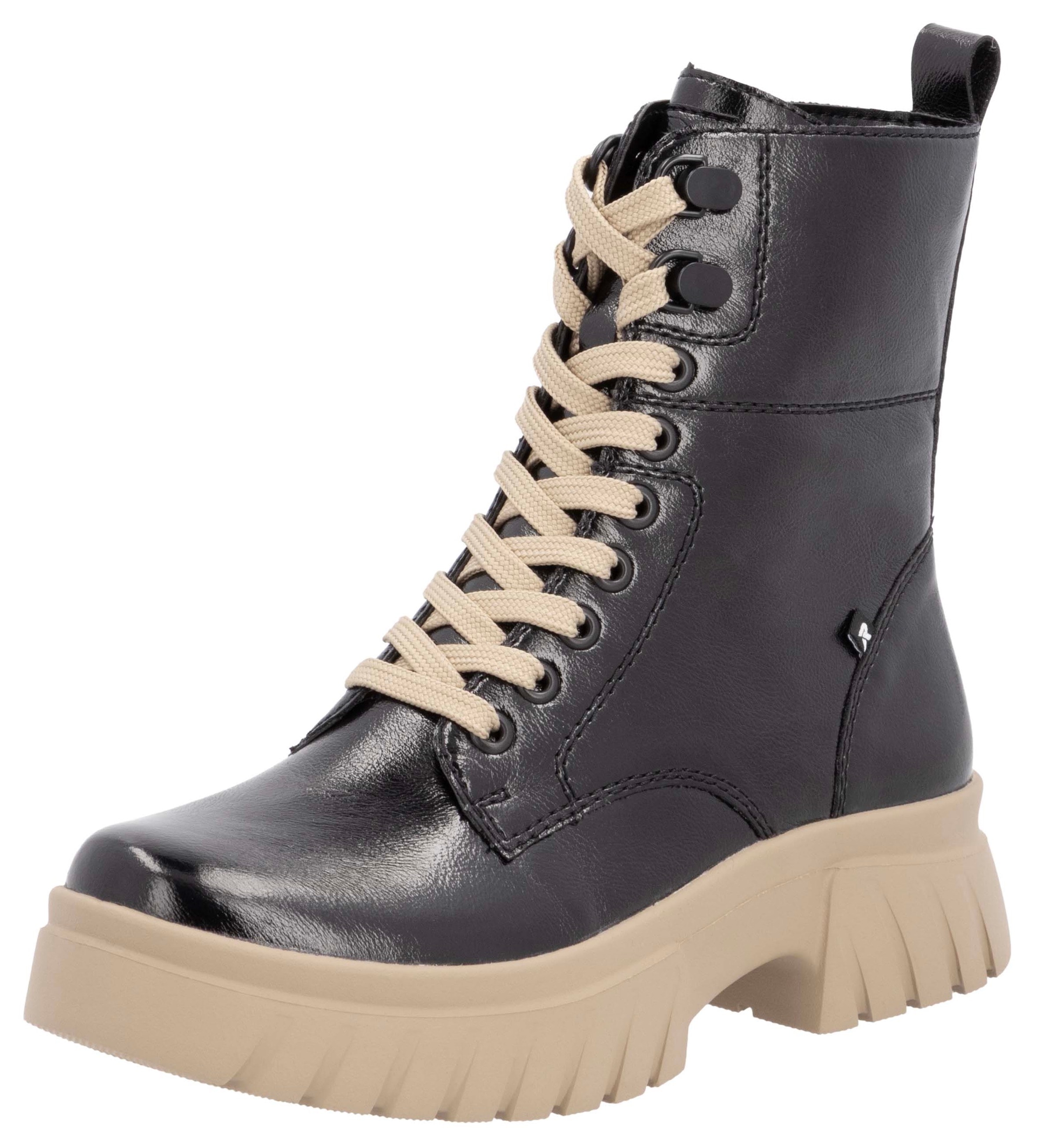 Rieker EVOLUTION Schnürboots, Stiefelette, Plateausohle, mit herausnehmbarer Innensohle