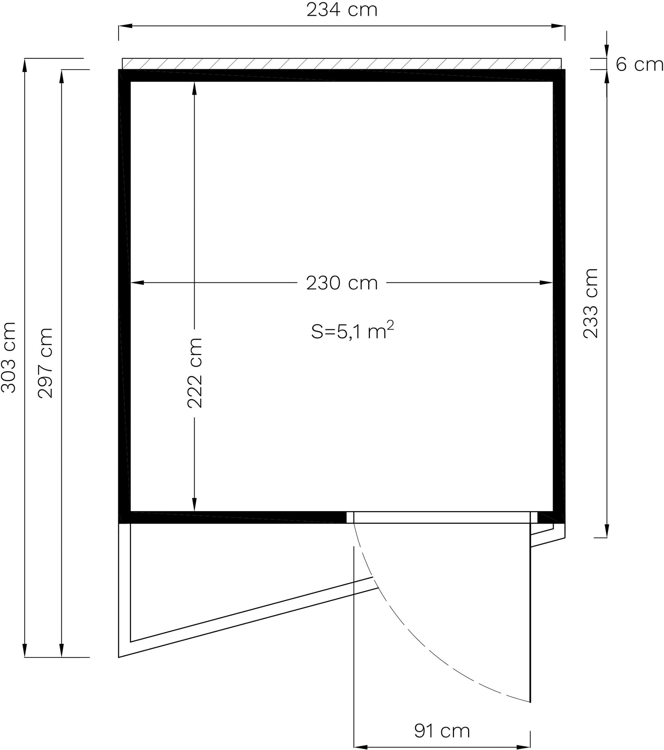BERTILO Gartenhaus »Concept Office, in verschiedenen Farben«, mit elegantem Rhombus-Profil in einfacher Elementbauweise