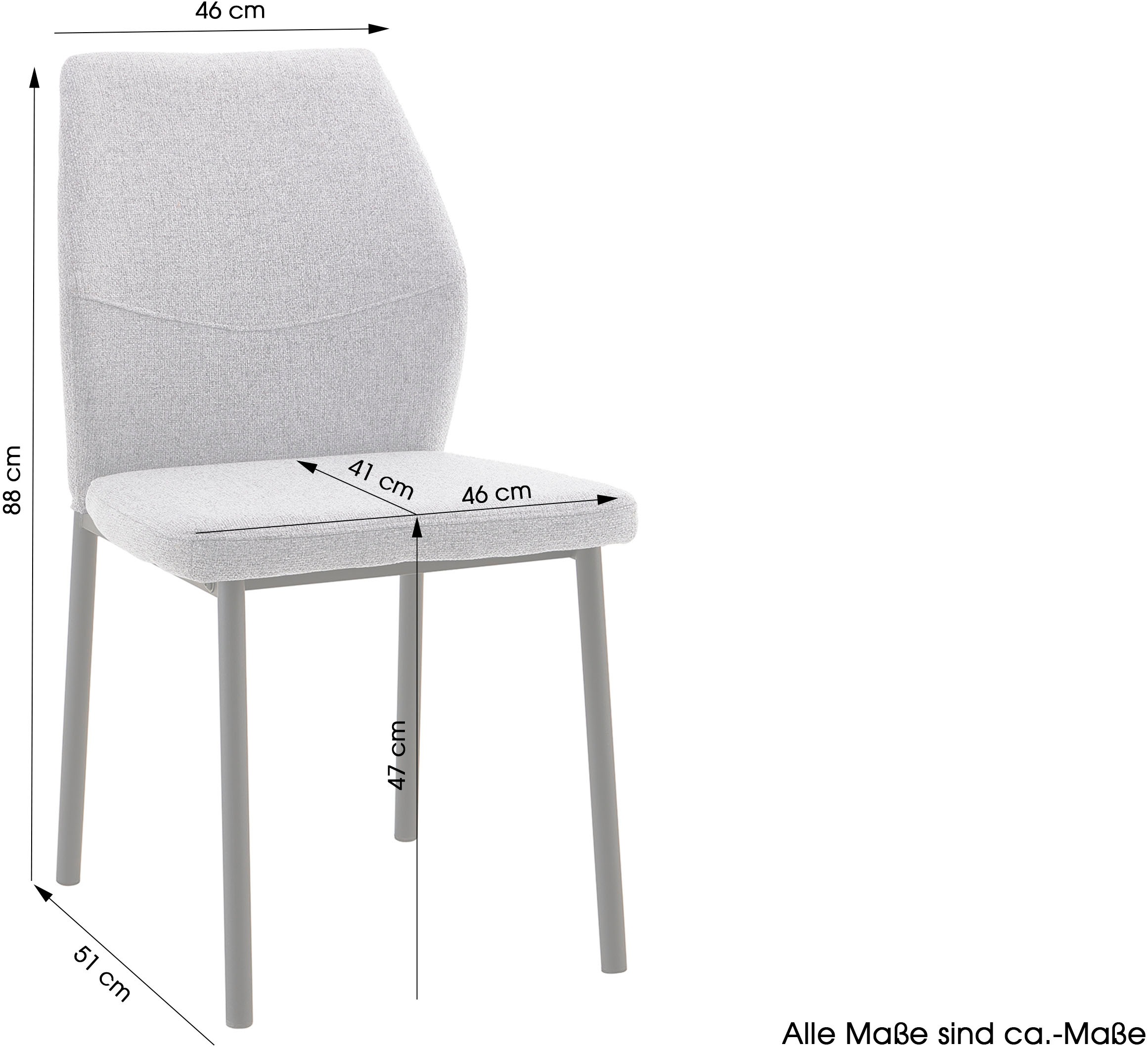OTTO home Esszimmerstuhl »Lumos«, (Set), 2 St., Webstoff, Webstoff in vielen Farben erhältlich mit stabilem Metalluntergestell