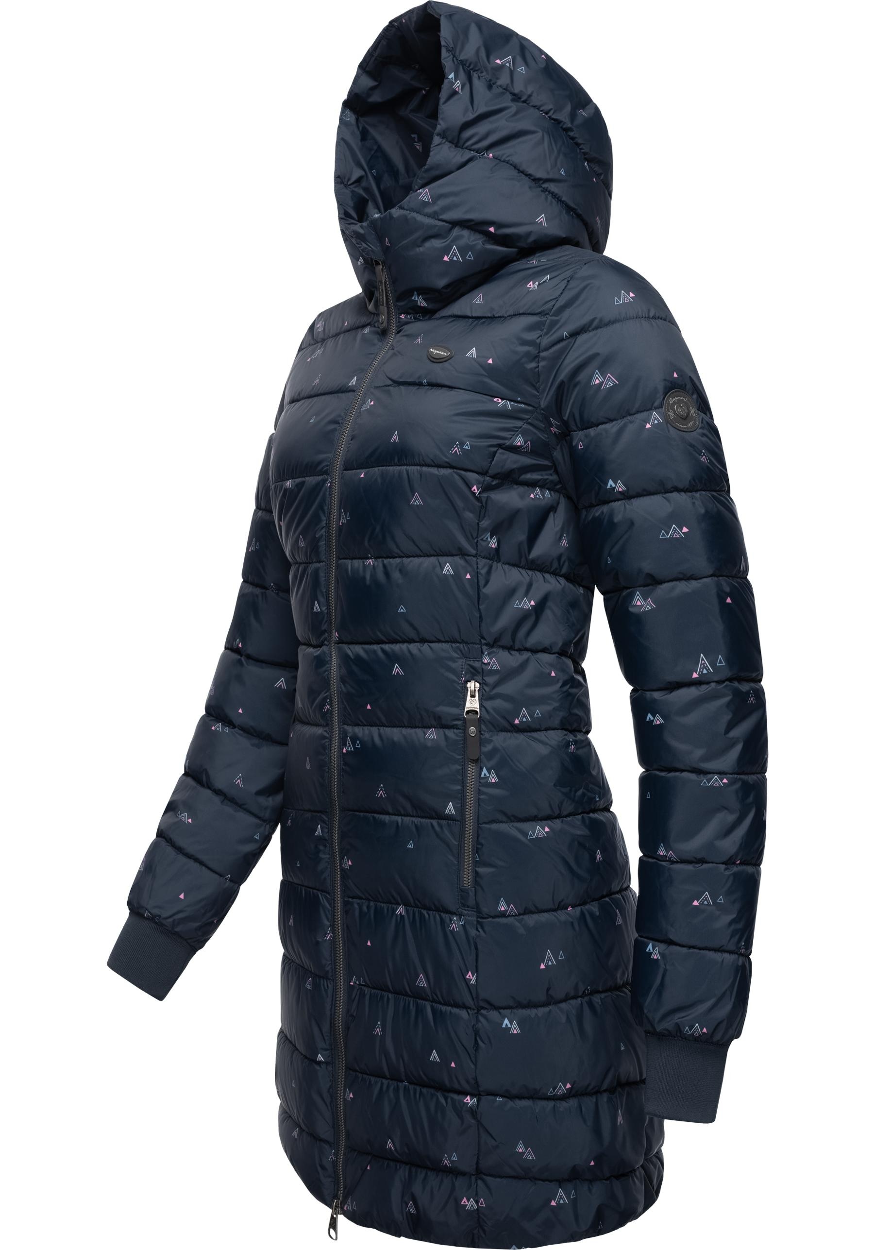 Ragwear Steppjacke "Tiasa Long" mitKapuze Gemusterte Winterjacke mit Kapuze günstig online kaufen