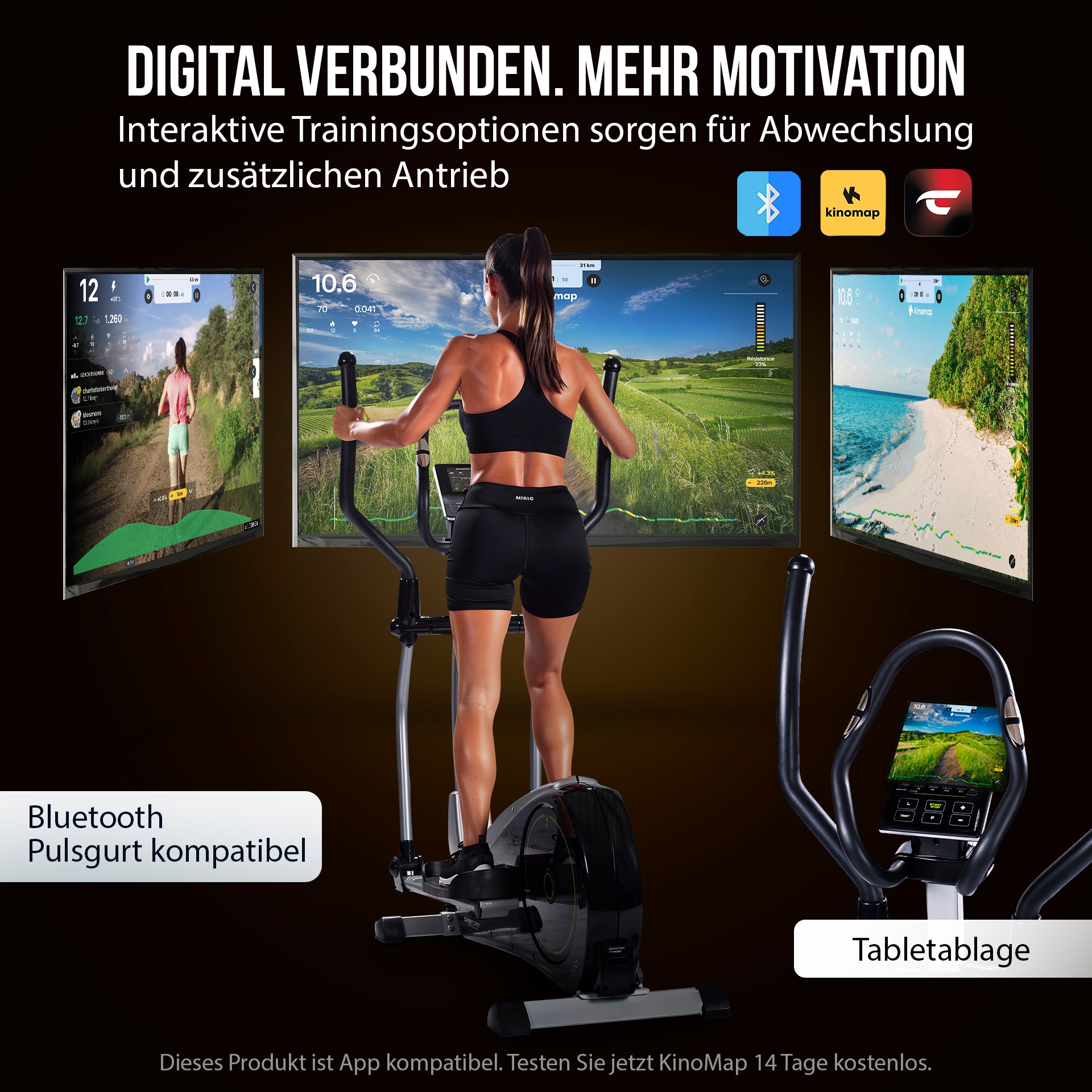 Christopeit Sport® Crosstrainer-Ergometer »Eco 2000"« 150 kg max. Benutzergewicht, 24 Widerstandsstufen