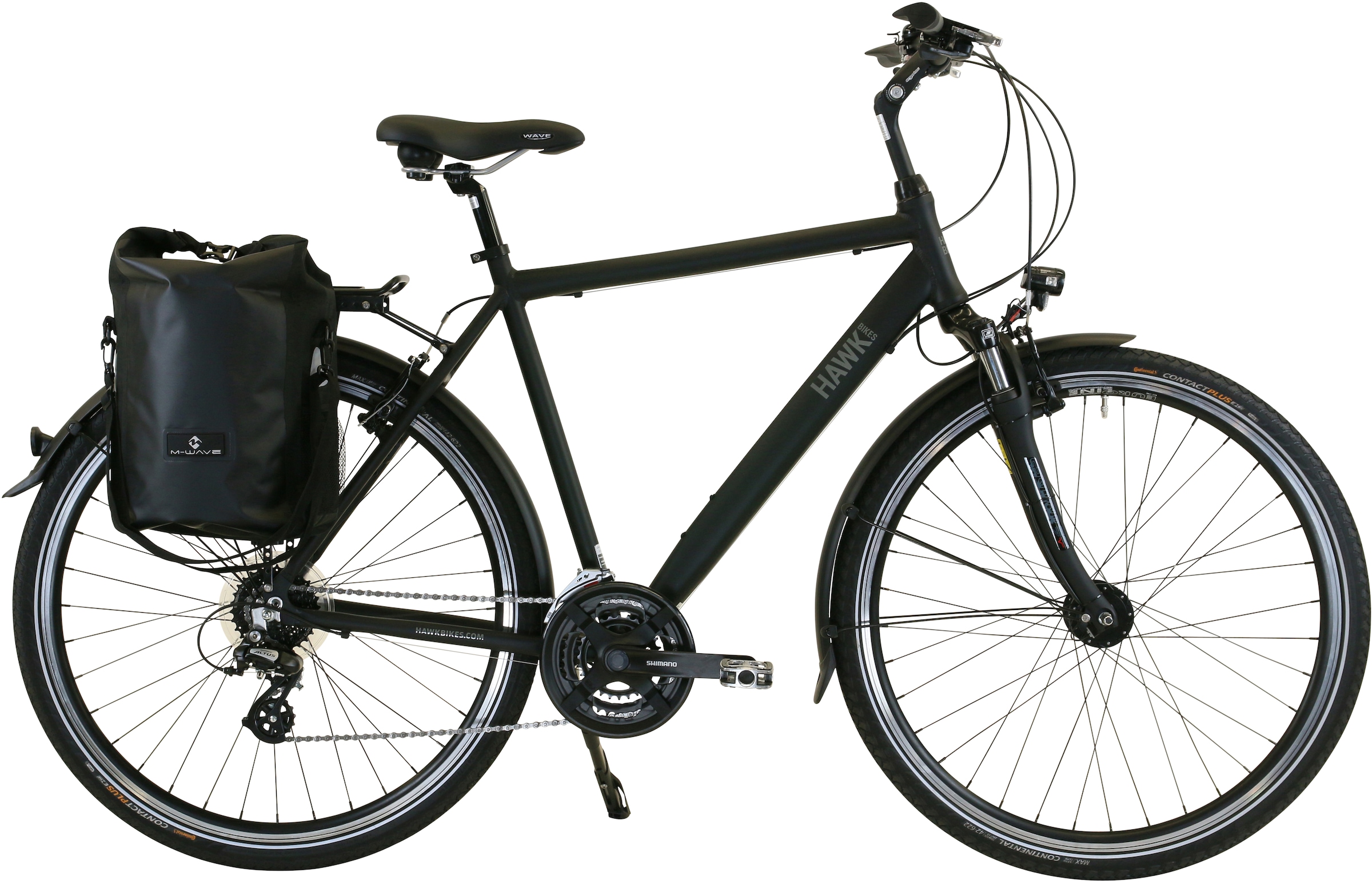 Trekkingrad »HAWK Trekking Gent Premium Plus Black«, 24 Gang, microSHIFT