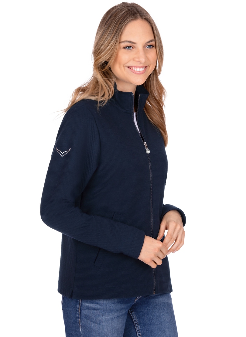 Trigema Sweatjacke »TRIGEMA Jacke mit funkelnden Strass-Steinen«