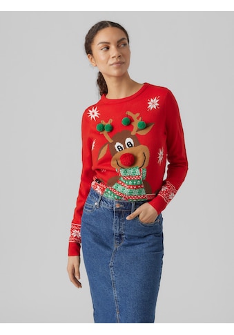 Vero Moda Weihnachtspullover »VMNEWFROSTYDEER LS...