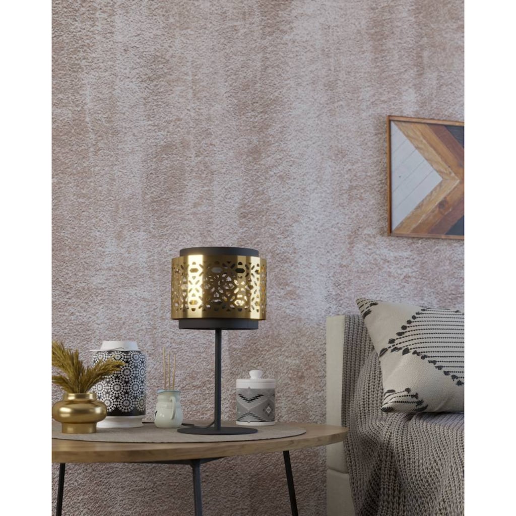 EGLO Tischleuchte »SANDBACH«, 1 flammig-flammig, Nachttischlampe, Tischleuchte aus Metall und Messing, E27 Fassung