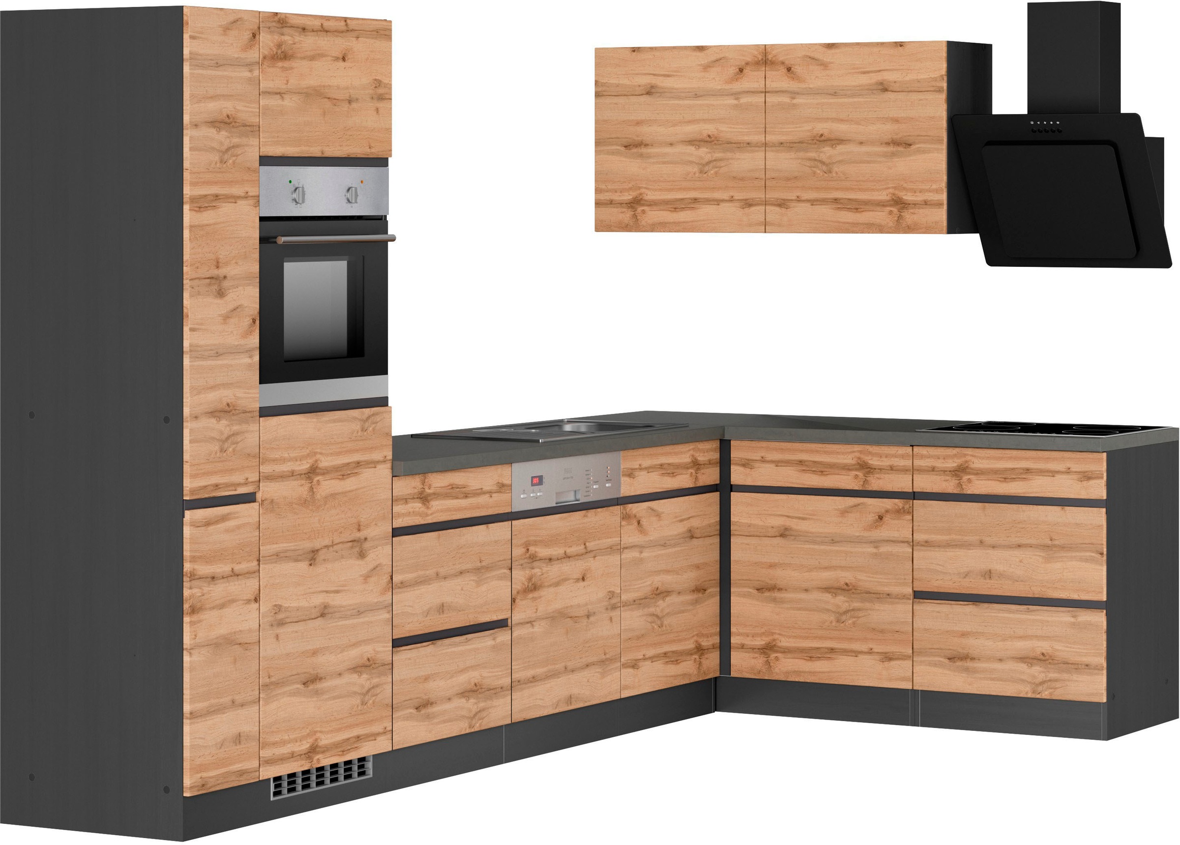 KOCHSTATION Winkelküche »KS-Riesa«, Stellbreite 330/180 cm, ohne E-Geräte
