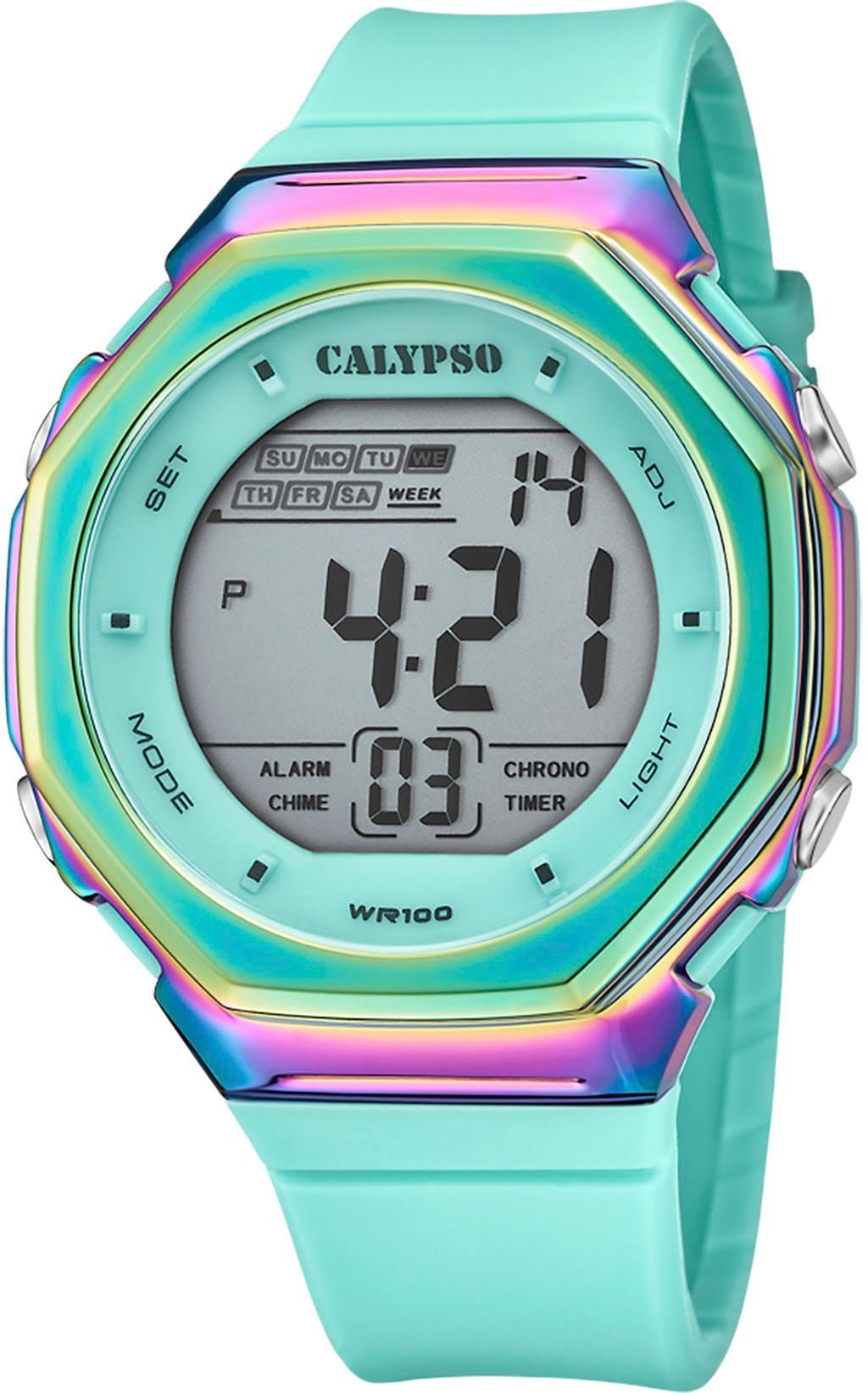 CALYPSO WATCHES Chronograph »Color Splash, K5842/1«, Armbanduhr, Quarzuhr, Damenuhr, Herrenuhr, digital, Stoppfunktion