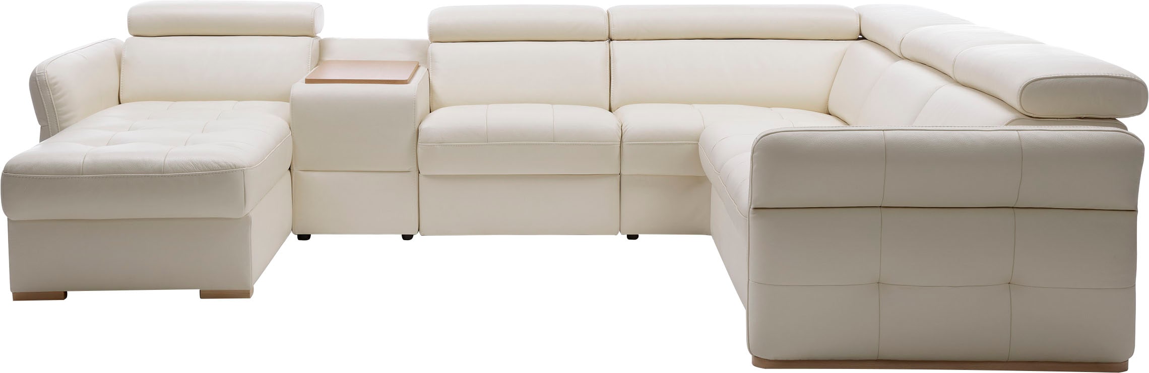 exxpo - sofa fashion Wohnlandschaft »Massimo, Familien Sofa mit viel Platz, Lederbezug, bequem, komfortabel«, U-Form, inkl. Bettfunktion, Bettkasten, elektr. Relaxfunktion