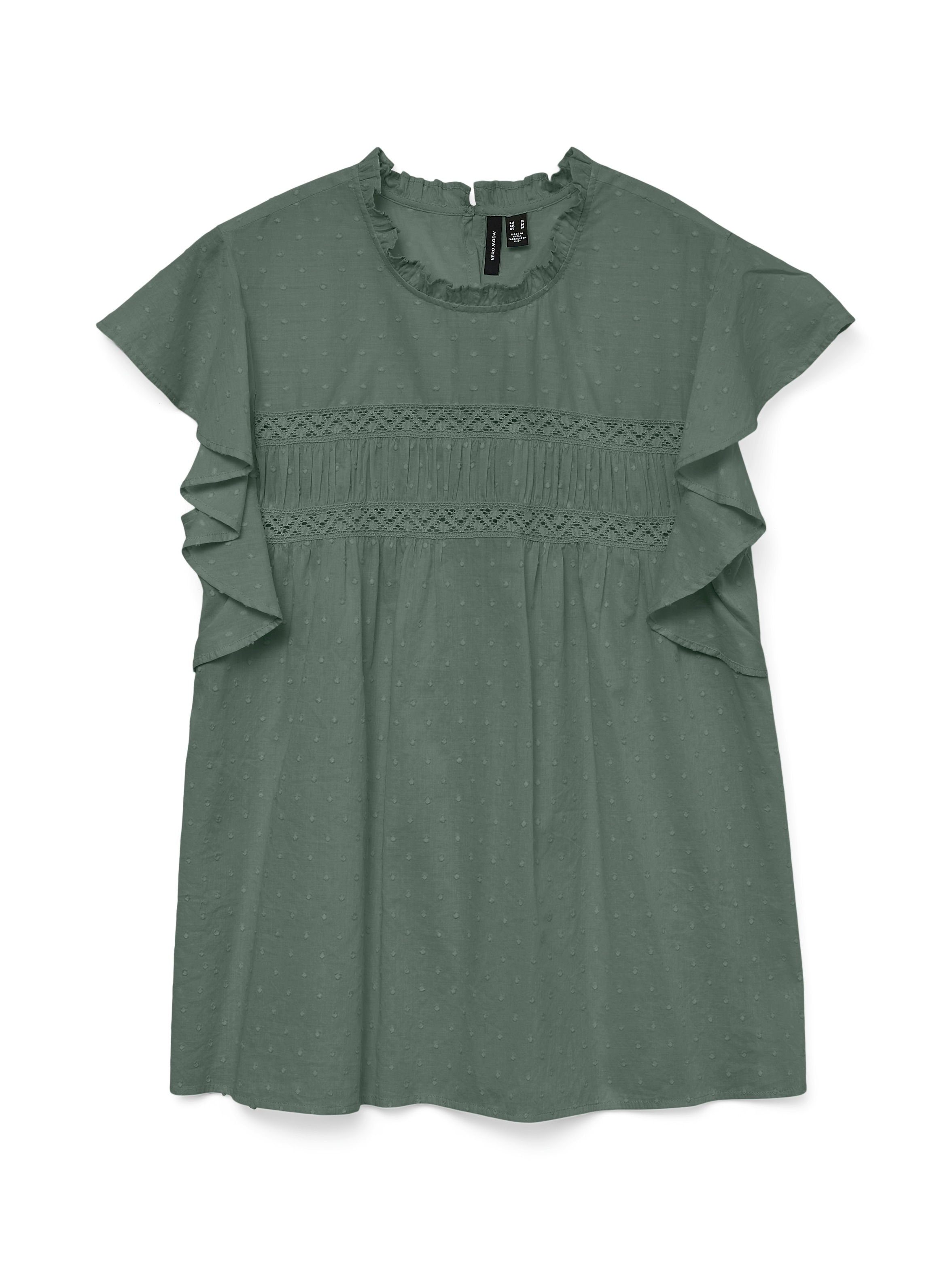 Vero Moda Blusenshirt »VMTRINE SL LACE TOP WVN NOOS«