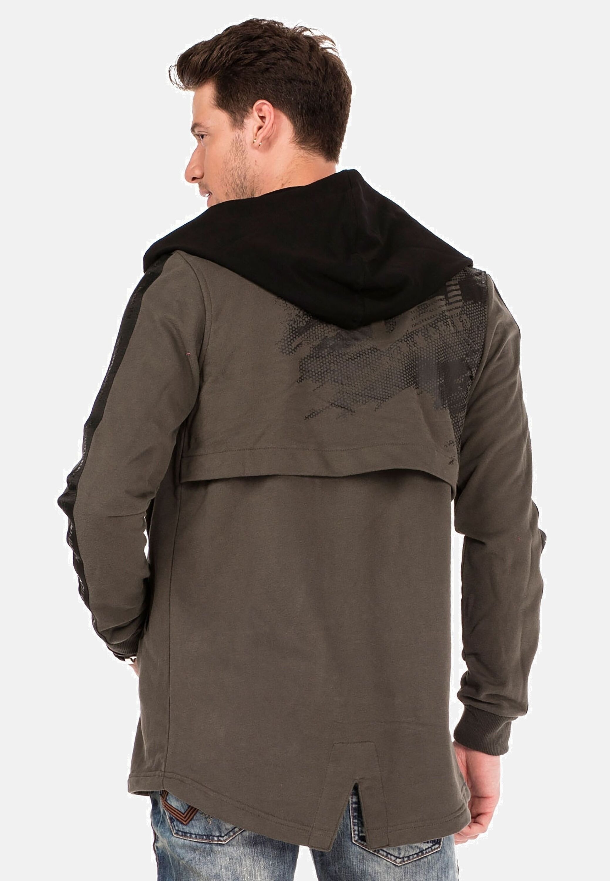 Cipo & Baxx Sweatjacke »Sweatjacke«, mit Layeroptik, CL-305