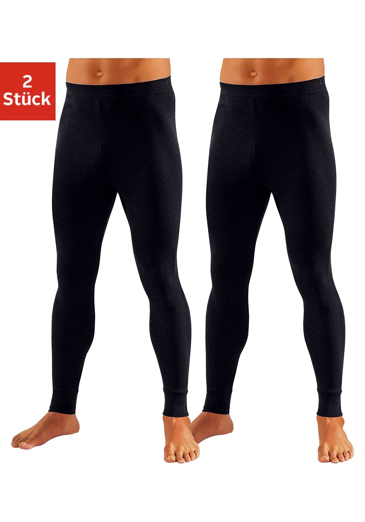 Clipper Lange Unterhose Packung, 2 Stk. aus weichem Single Jersey