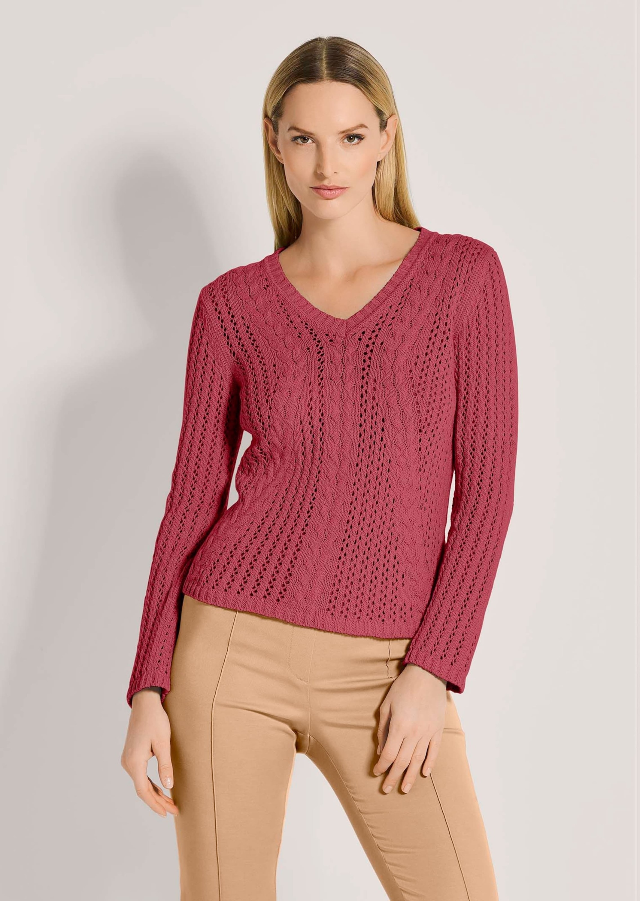 MADELEINE Longpullover »Pullover Zopfpullover mit Ajour-Elementen«