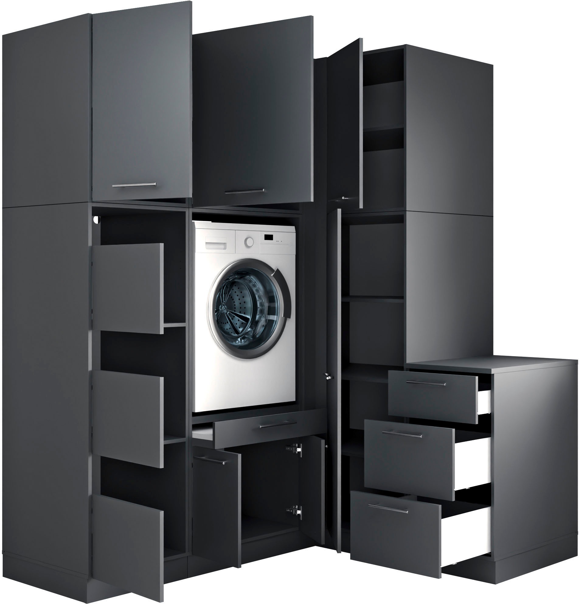 Laundreezy Mehrzweckschrank-Set »Laundreezy, 7-tlg. Mehrzweckschrank-Set B/H/T 186/238/68 cm« 7 Stk. tlg.