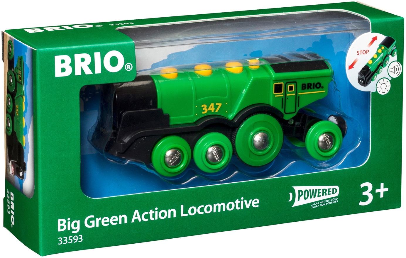 BRIO® Spielzeug-Eisenbahn »BRIO® WORLD, Grüner Gustav Batterielok«, mit Soundfunktion, Made in Europe, FSC® - schützt Wald - weltweit