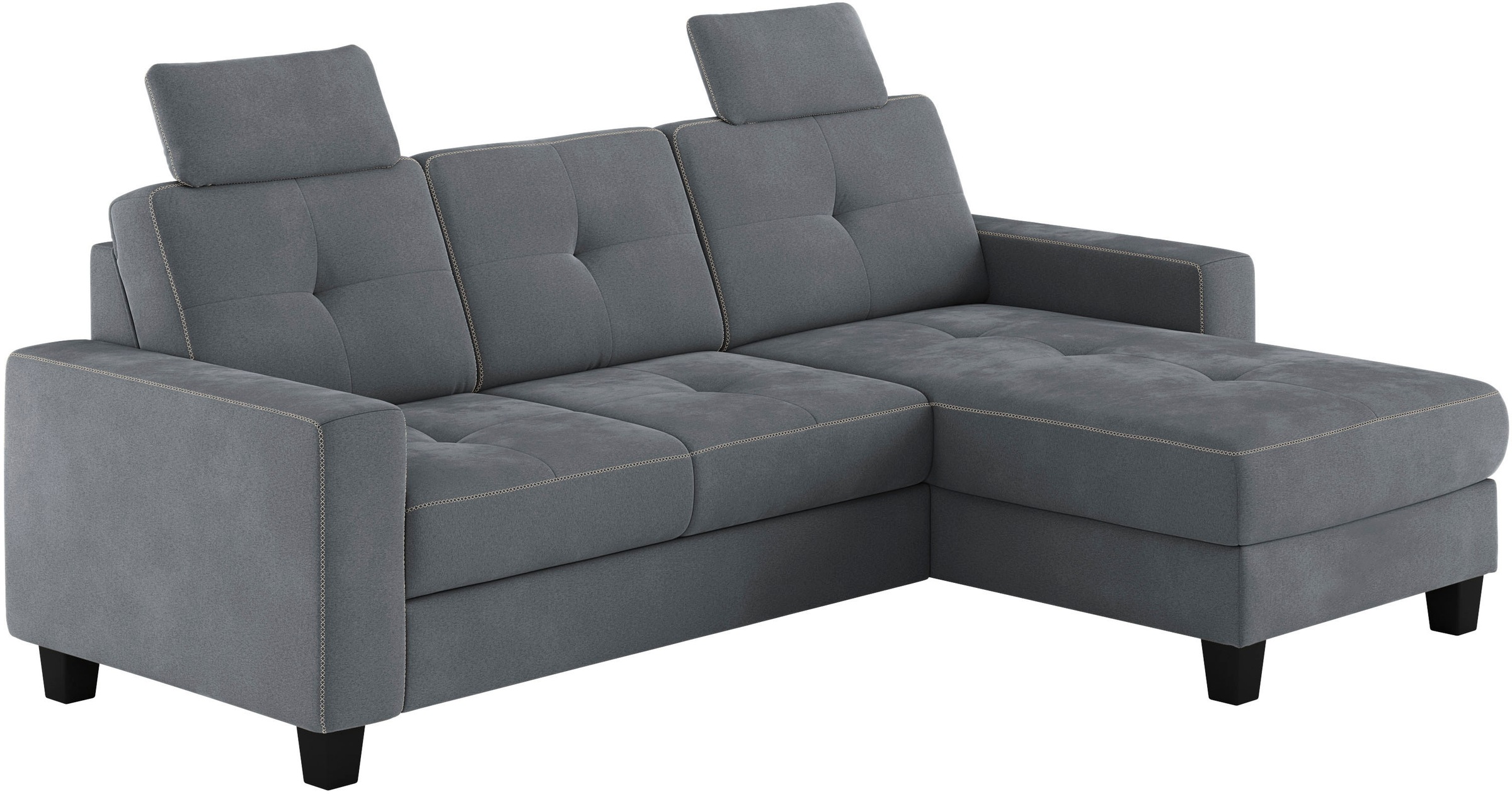 Places of Style Ecksofa »Varese L-Form«, Kreuznaht in beige