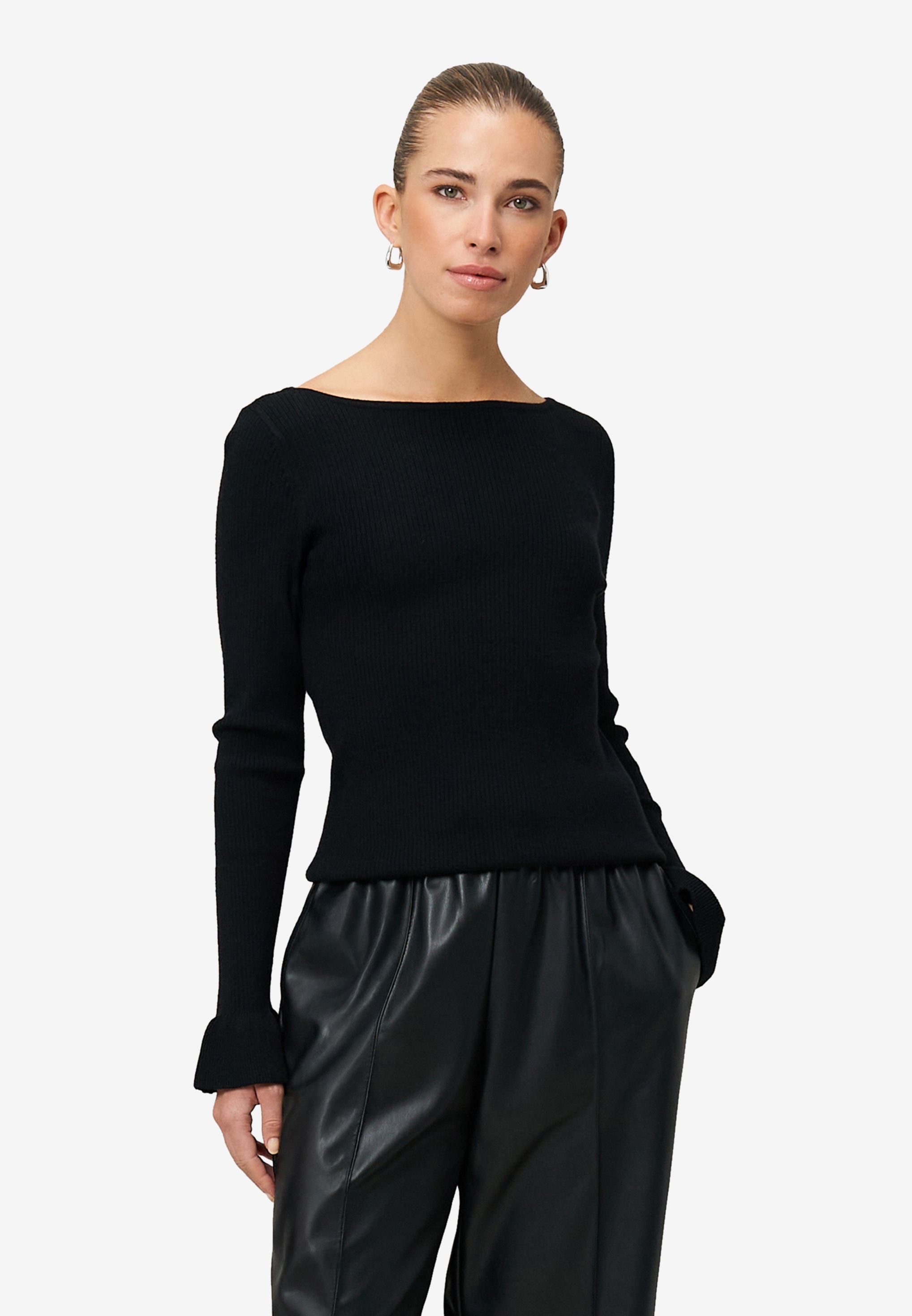 Zero Strickpullover mit U-Boot-Ausschnitt und Tulpen-Ärmeln