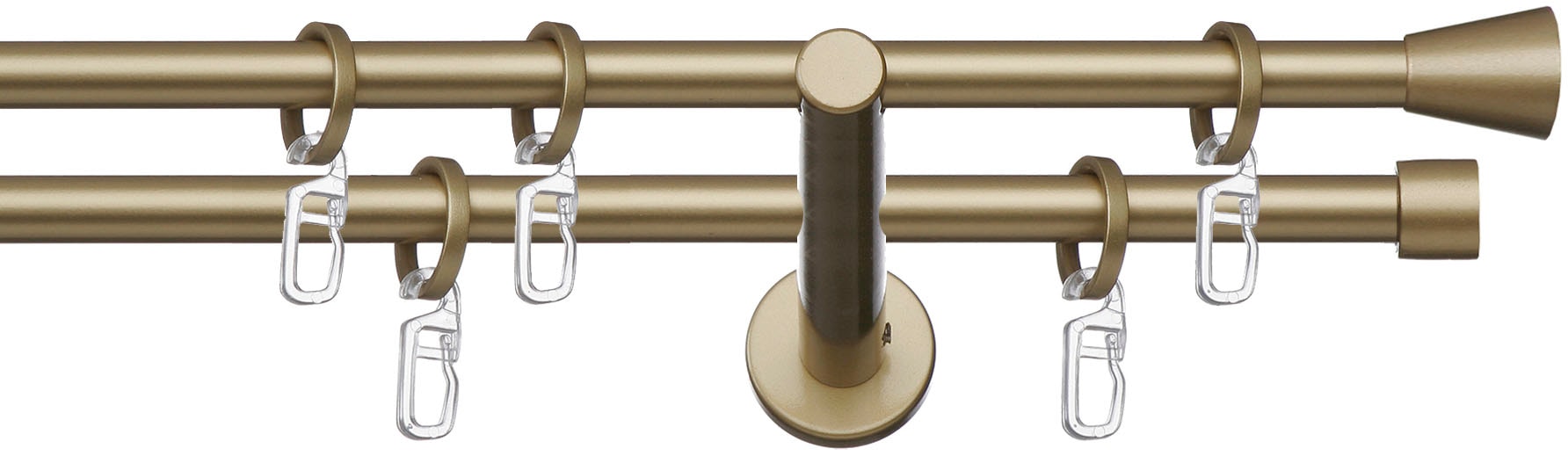 indeko Gardinenstange "Granada" Ø 12 mm 2 läufig-läufig Fixmaß Komplett-Set günstig online kaufen