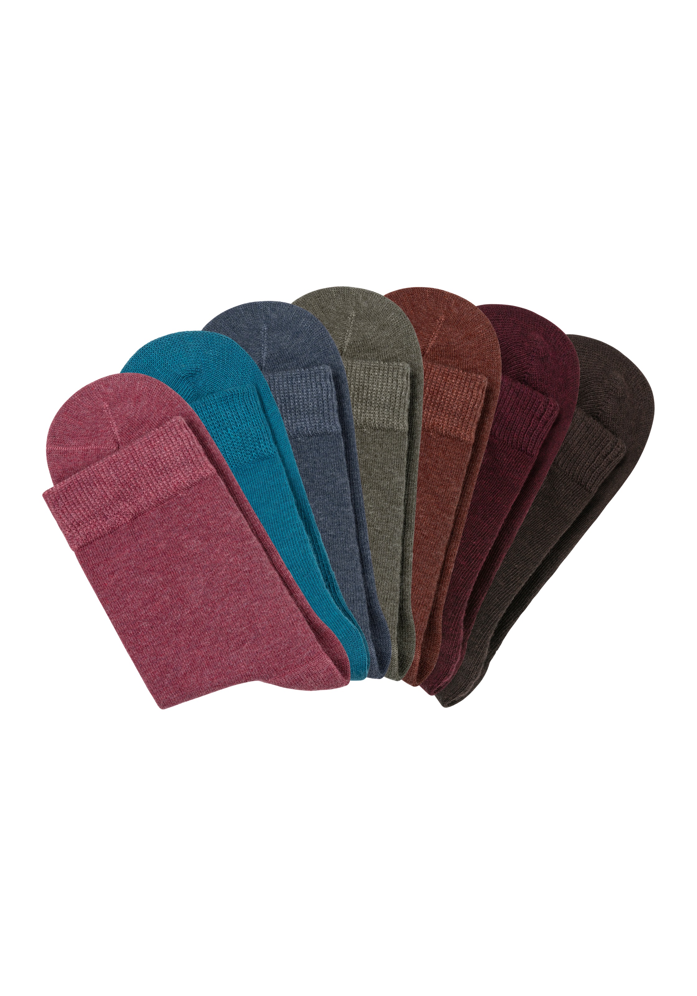 LASCANA Basicsocken Packung, 7 Stk. tlg. in bunten Melange-Farben günstig online kaufen
