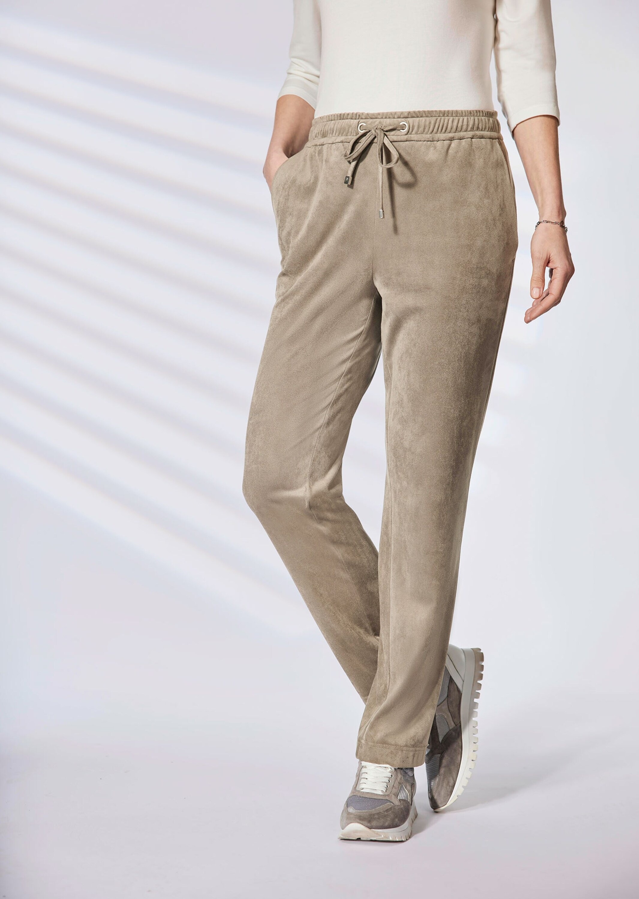 GOLDNER 2-in-1-Hose "Freizeithose SARA in Veloursleder-Optik" günstig online kaufen