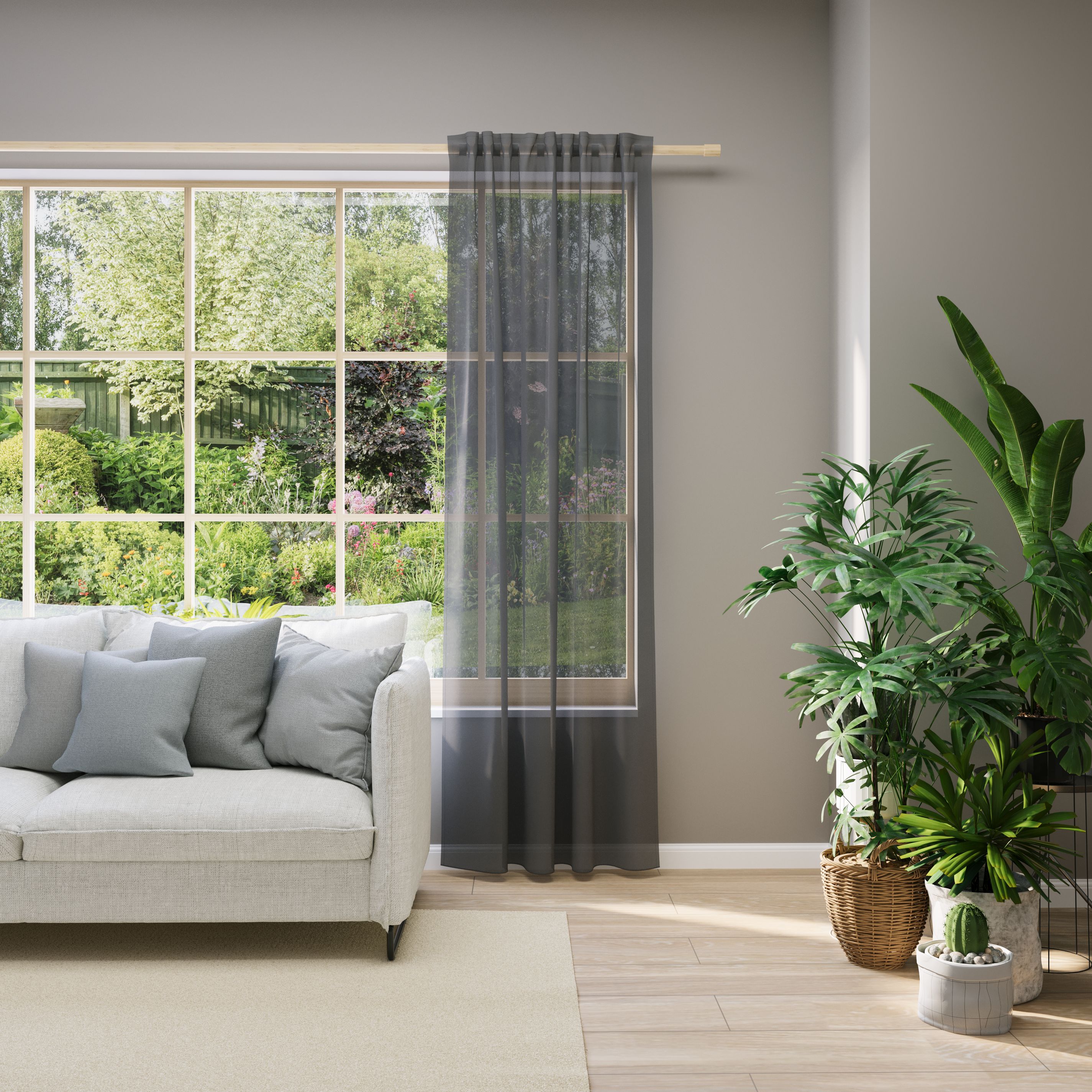 Neutex for you Vorhang nach Maß "EVA" Multifunktionsband 1 Stk. tlg. Uni-Voile mit elegantem Glanz