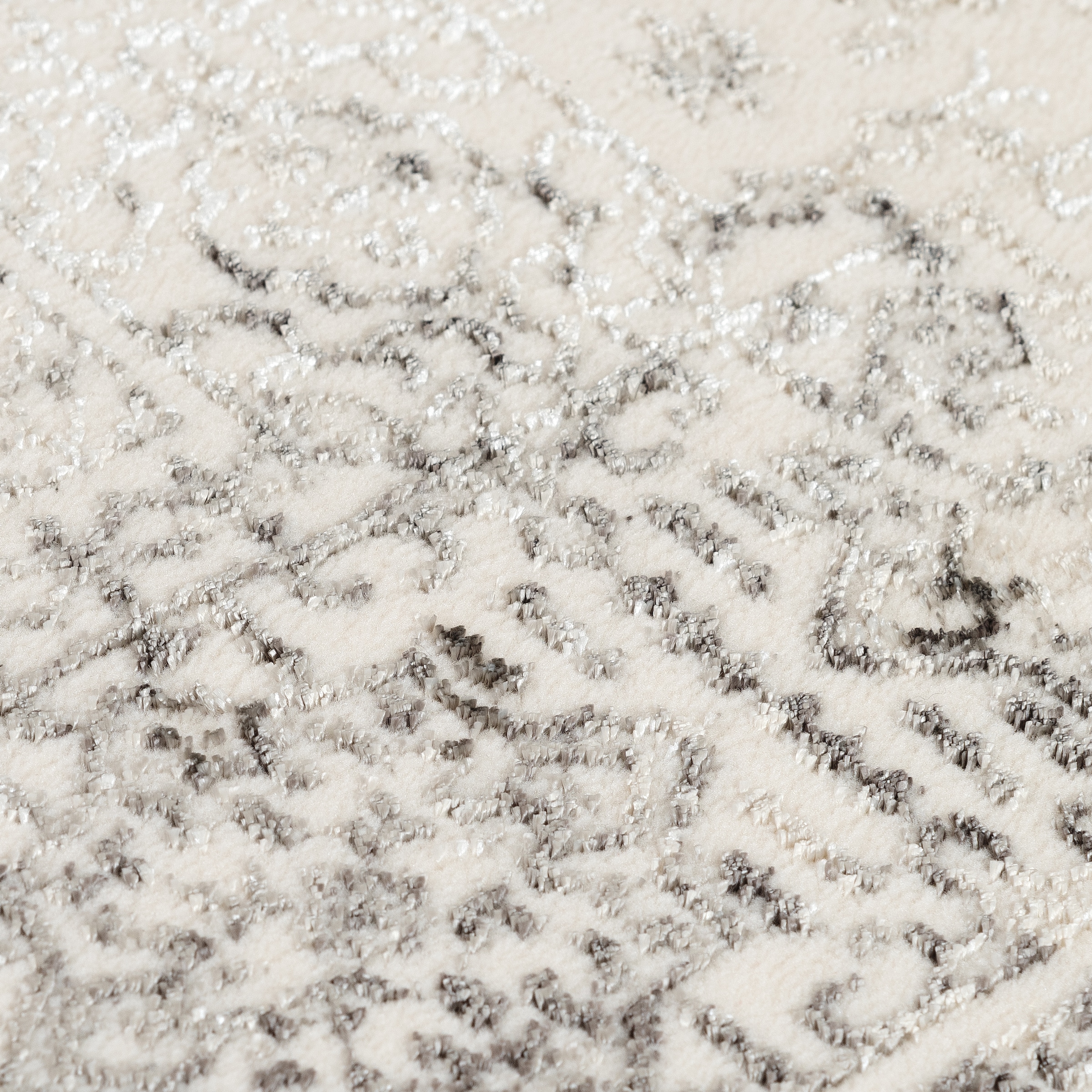 Sehrazat Teppich »Diamond 7840 , auch als Läufer« rechteckig 8 mm Höhe Kurzflor, Vintage, Viskose, leichter Glanz, mit Fransen, Wohnzimmer