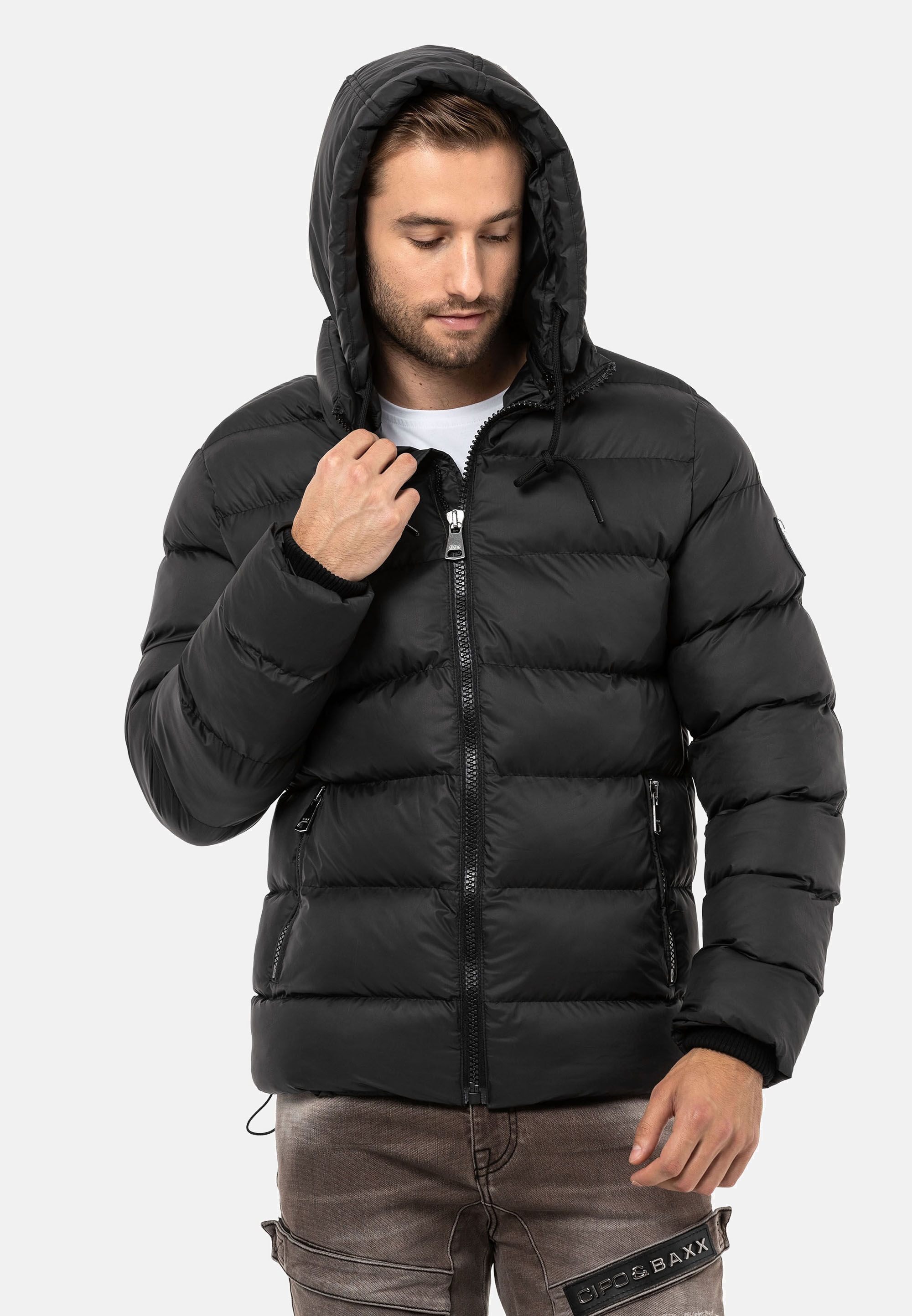 Cipo & Baxx Winterjacke »Jacke«, mit Kapuze, im Steppdesign