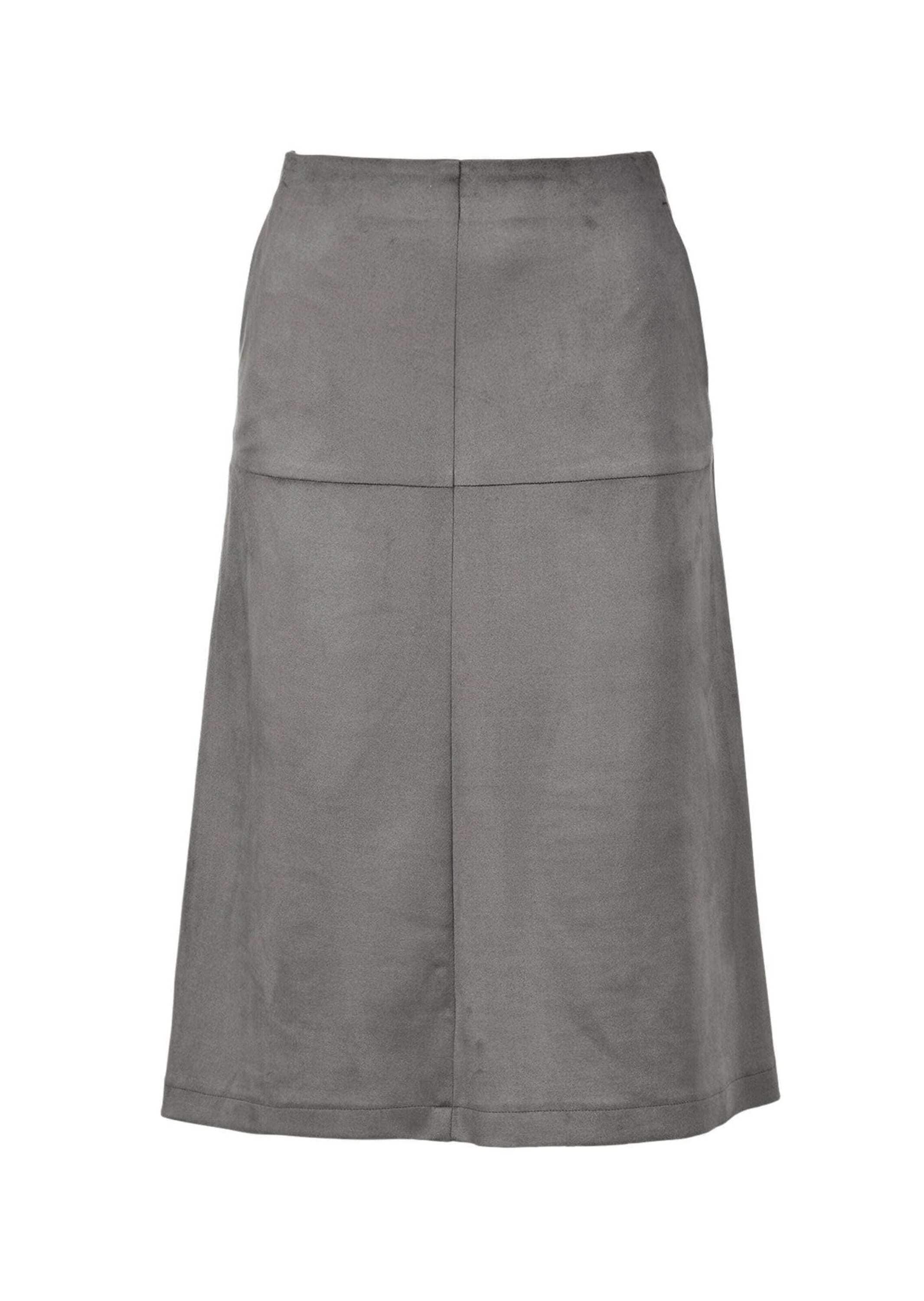 GOLDNER A-Linien-Rock "Kurzgröße bequemer Rock in Velourslederoptik" Ohne günstig online kaufen