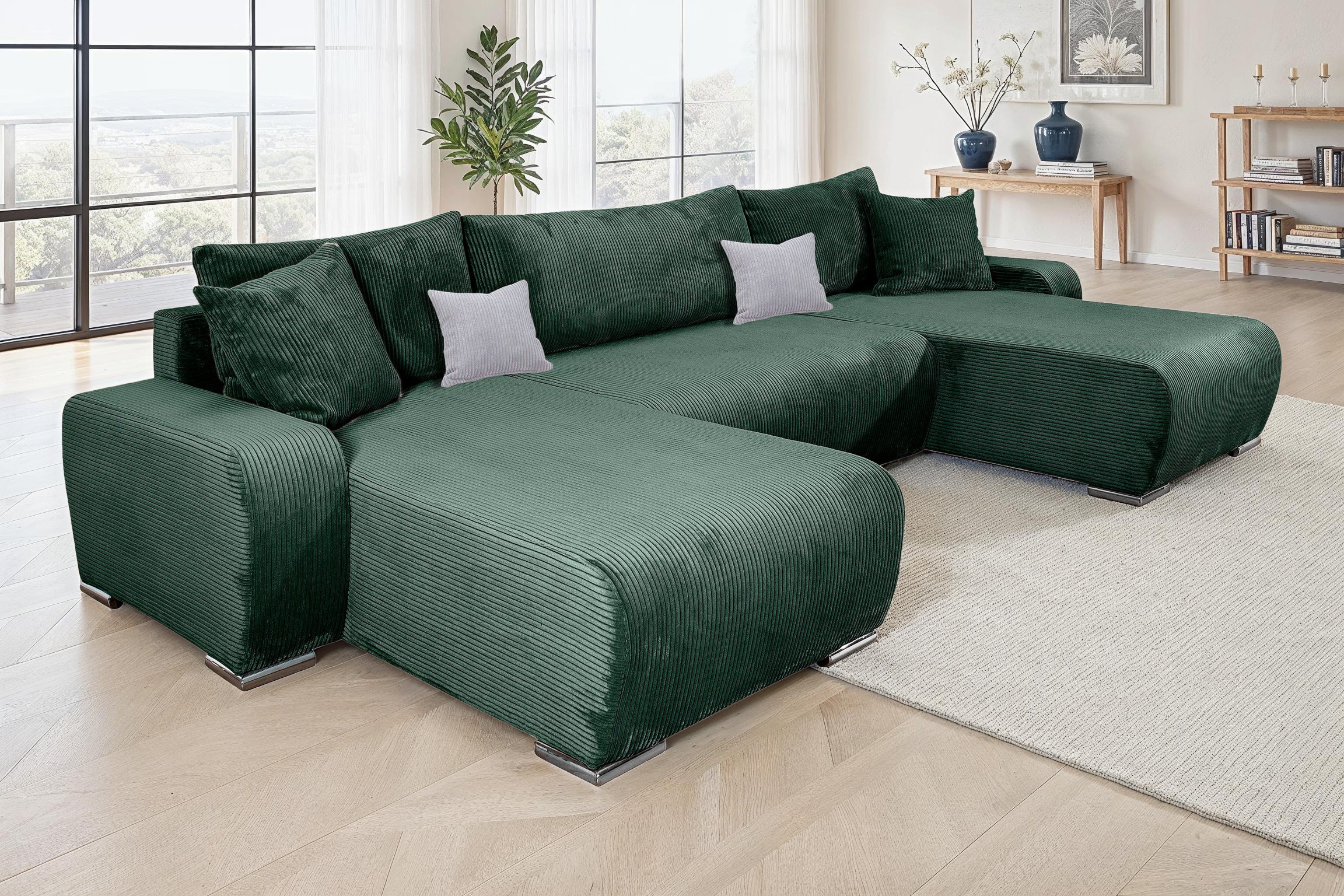 COLLECTION AB Wohnlandschaft "Paola U-Form", mit Schlaffunktion, Stauraum, günstig online kaufen