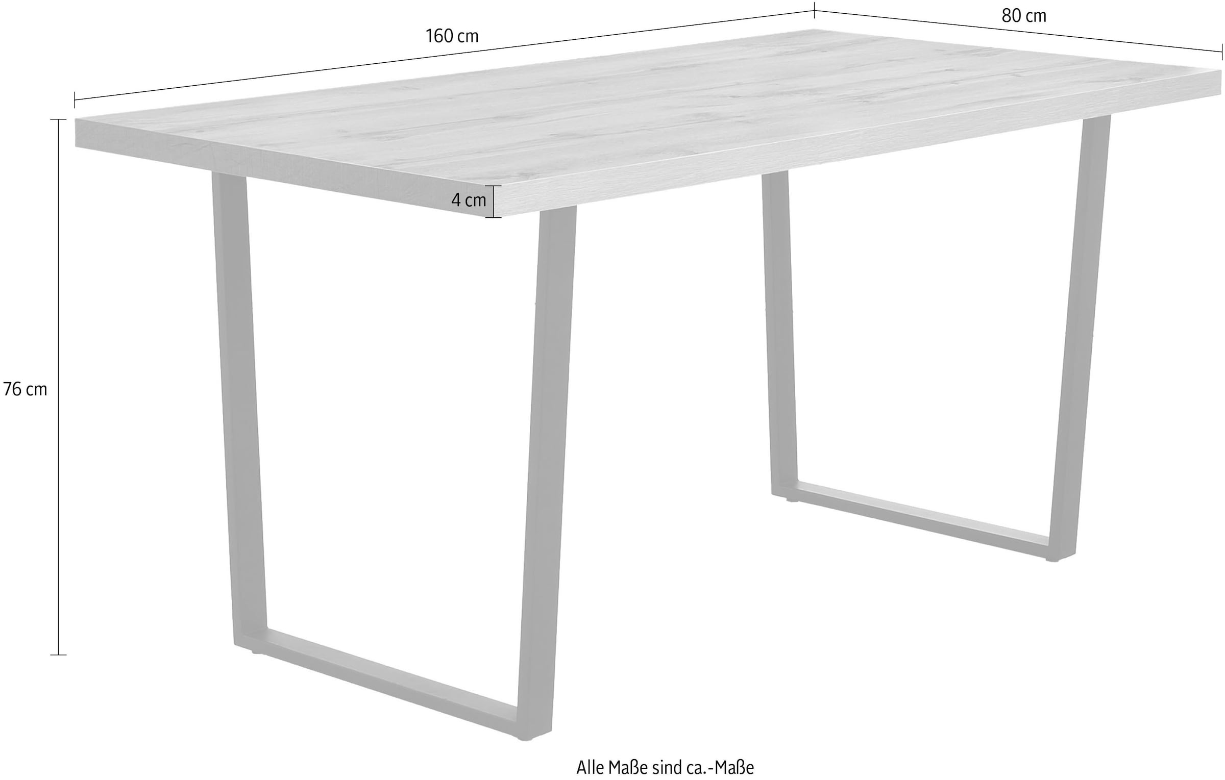 Jockenhöfer Gruppe Esstisch »Leipzig« stilvolle Wildeiche-Optik, melaminbeschichtet, 160x80 cm