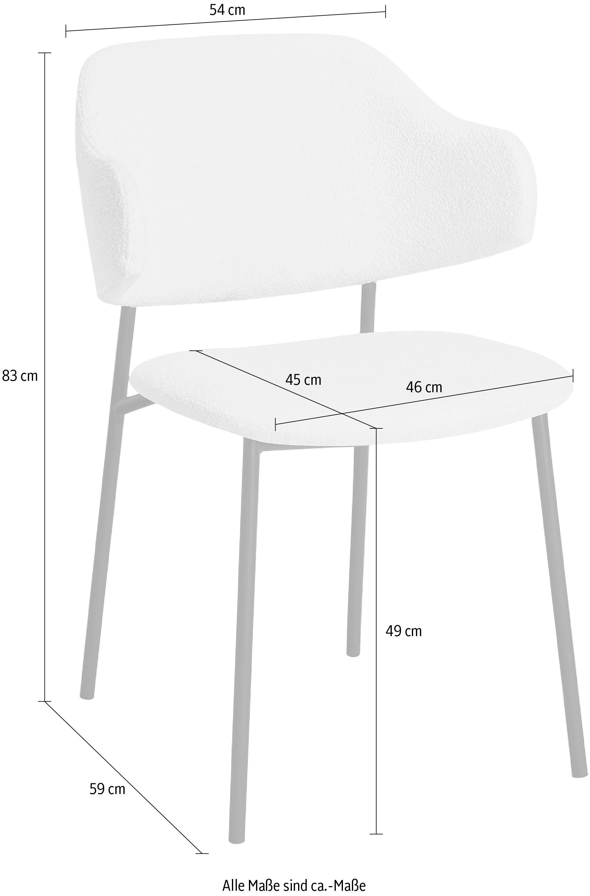 SalesFever Armlehnstuhl, (Set), 2 St., Bouclé, mit Design-Gestell und  ausgestellten Armlehnen | BAUR | Stühle