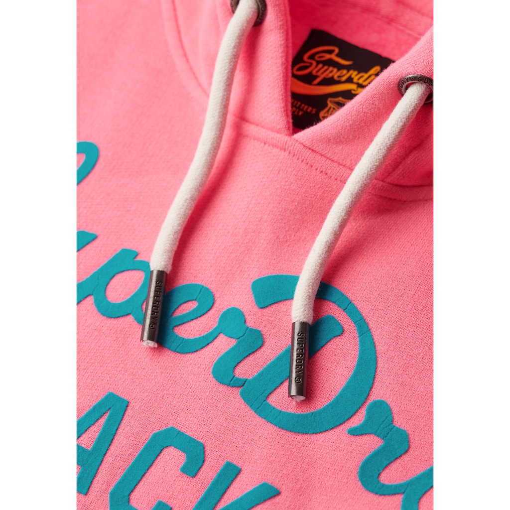 Superdry Kapuzensweatshirt »VARSITY FLOCKED GRAPHIC HOODIE«