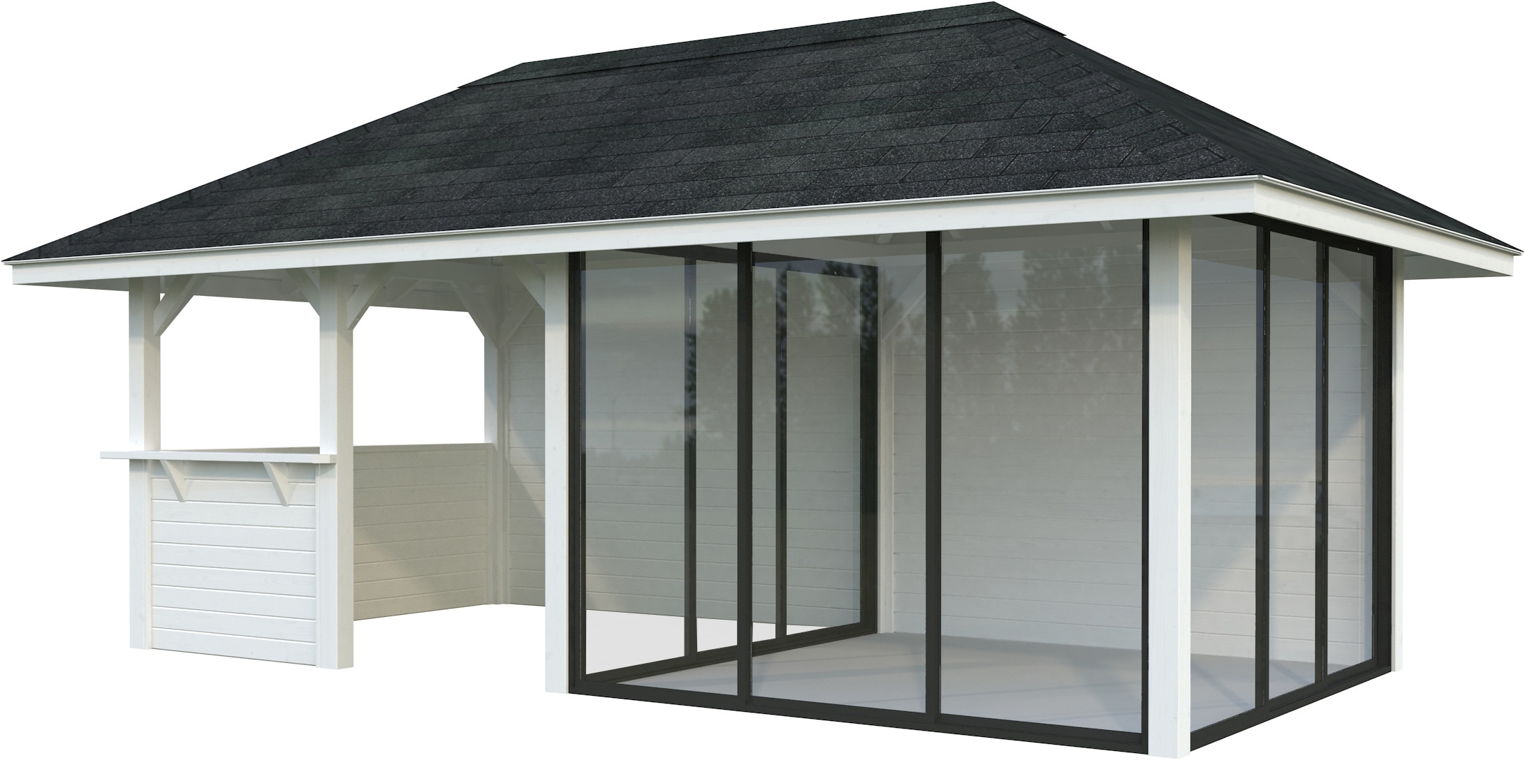 Palmako Gartenhaus "Bianca 16,6 m², Set 508 Slide Plus"