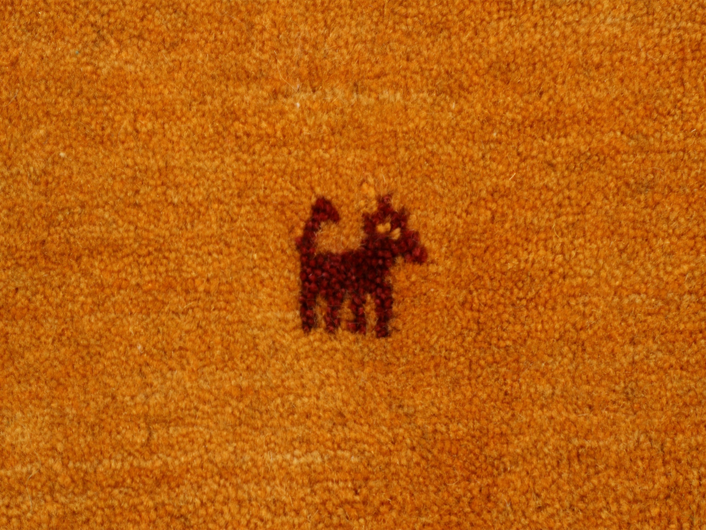 carpetfine Wollteppich »Gabbeh Uni«, rund, 15 mm Höhe, reine Wolle handgewebt, Gabbeh Tiermotiv warmes Raumklima viele Größen