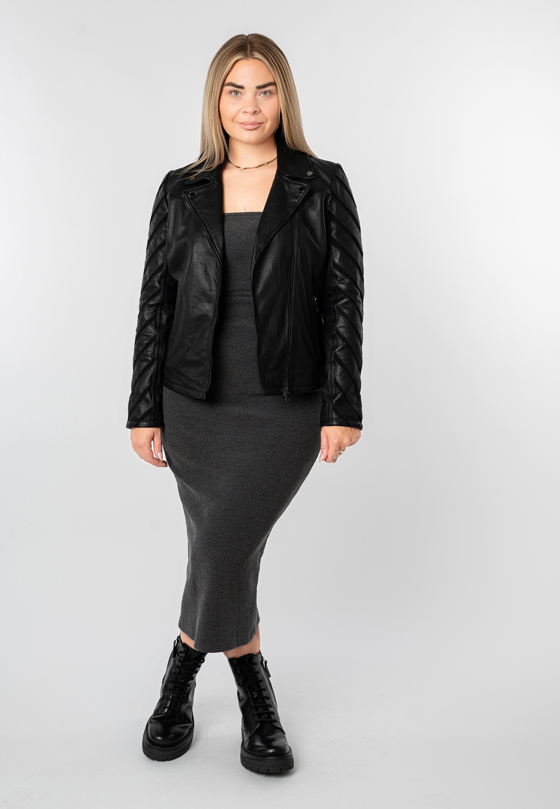 Mauritius Lederjacke »MWCady« mit Mesh-Einsätzen an den Ärmeln