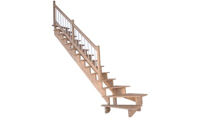 Starwood Systemtreppe »Massivholz Lindos, Holz-Edelstahl Weiß«, gewendelt Links,... kaufen