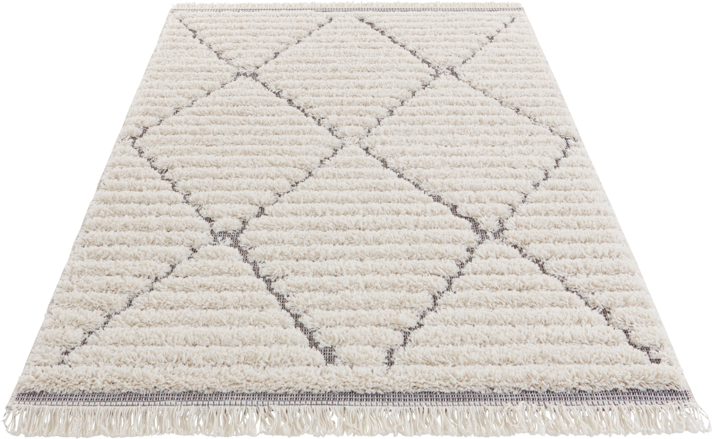 HANSE Home Hochflor-Teppich »Fulani«, rechteckig, Sisal-Optik, Hoch-Tief Struktur, Robust, Pflegeleicht