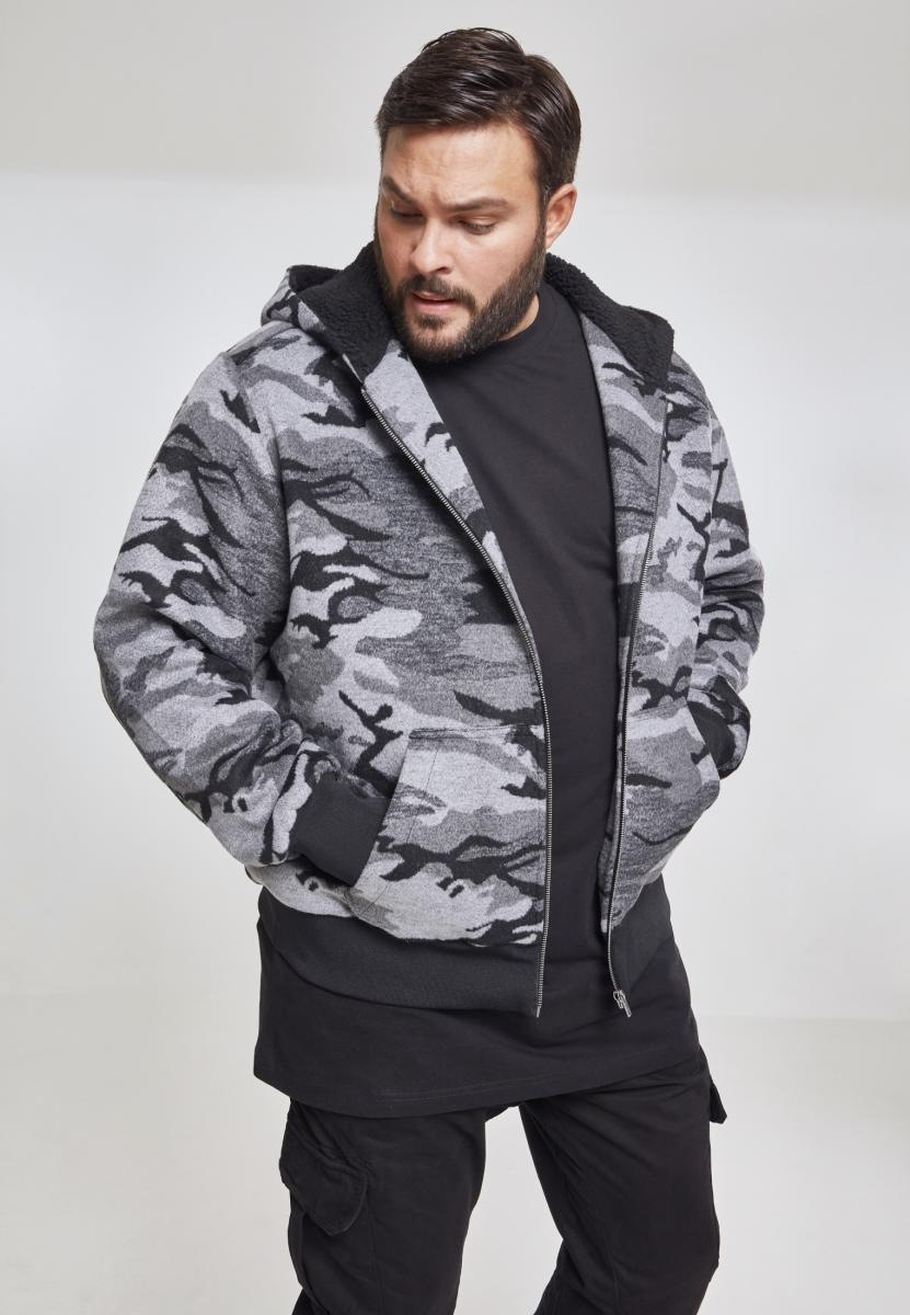 URBAN CLASSICS Winterjacke »Herren Camo Zip kaufen Jacket«, mit ▷ St.), | (1 Kapuze BAUR