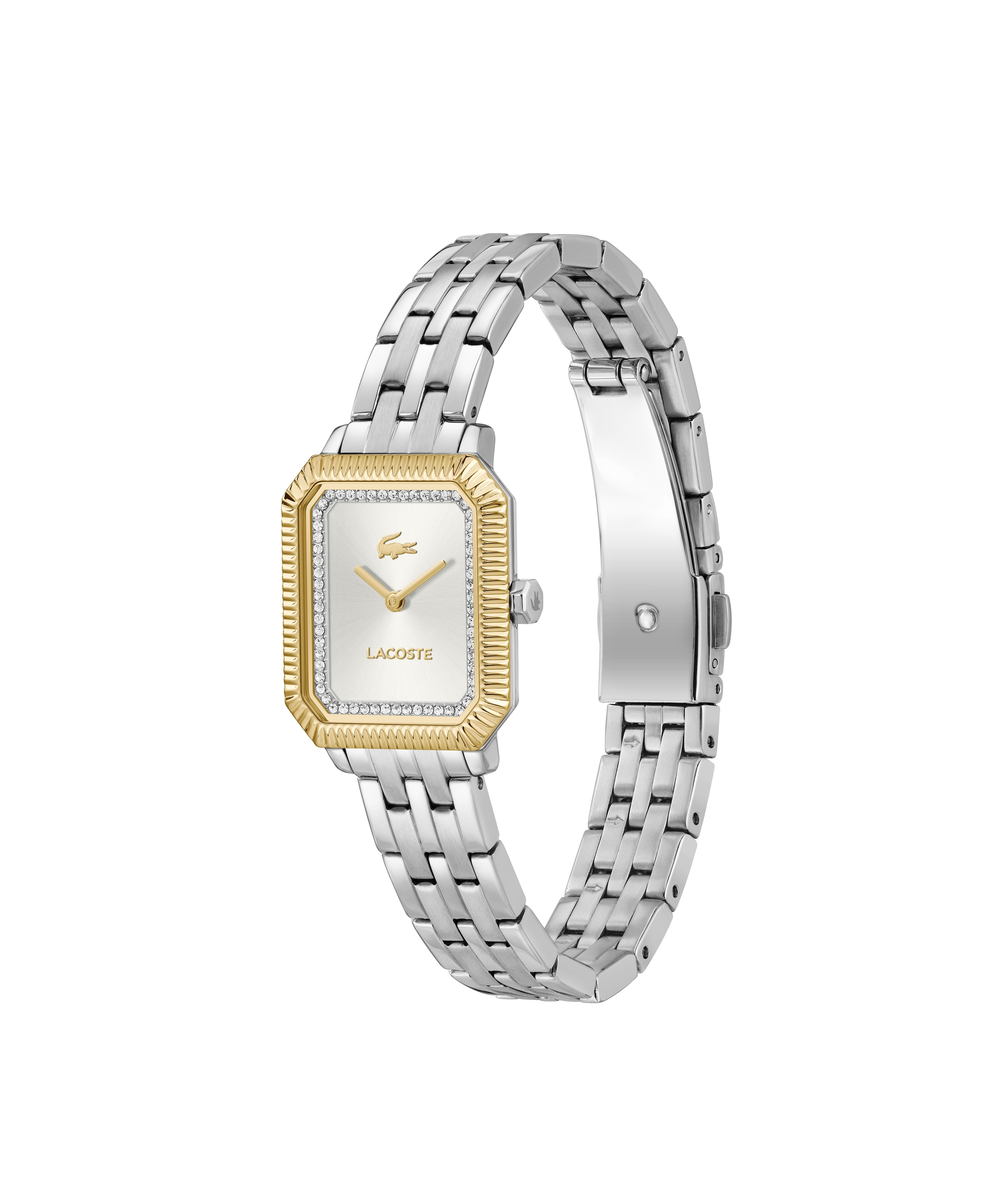 Lacoste Quarzuhr »LACOSTE PARISIENNE« Armbanduhr, Damenuhr, Edelstahlarmband, analog, Glaskristalle