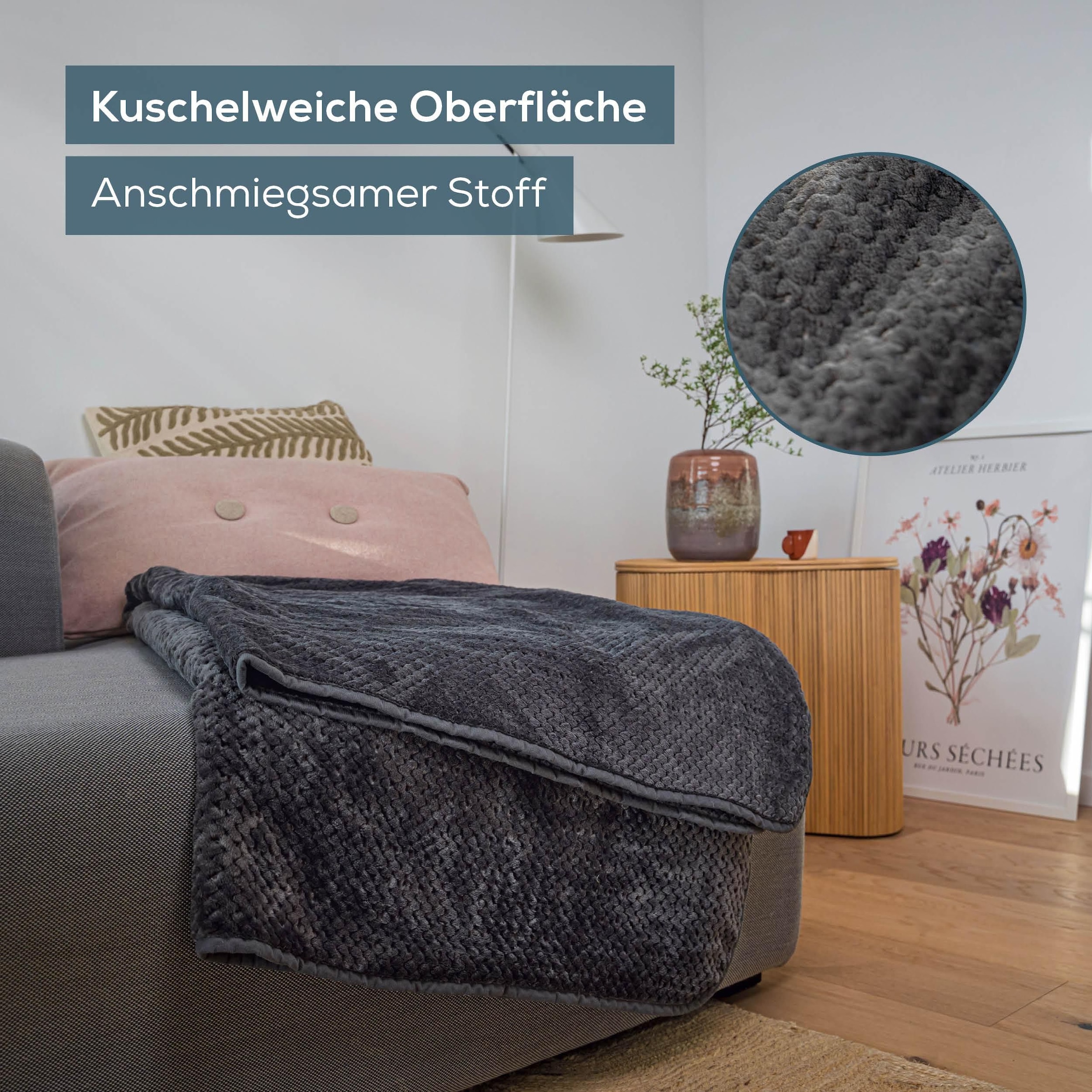 BEURER Heizdecke »HD 65 Dark Grey, aus weichem Stoff«