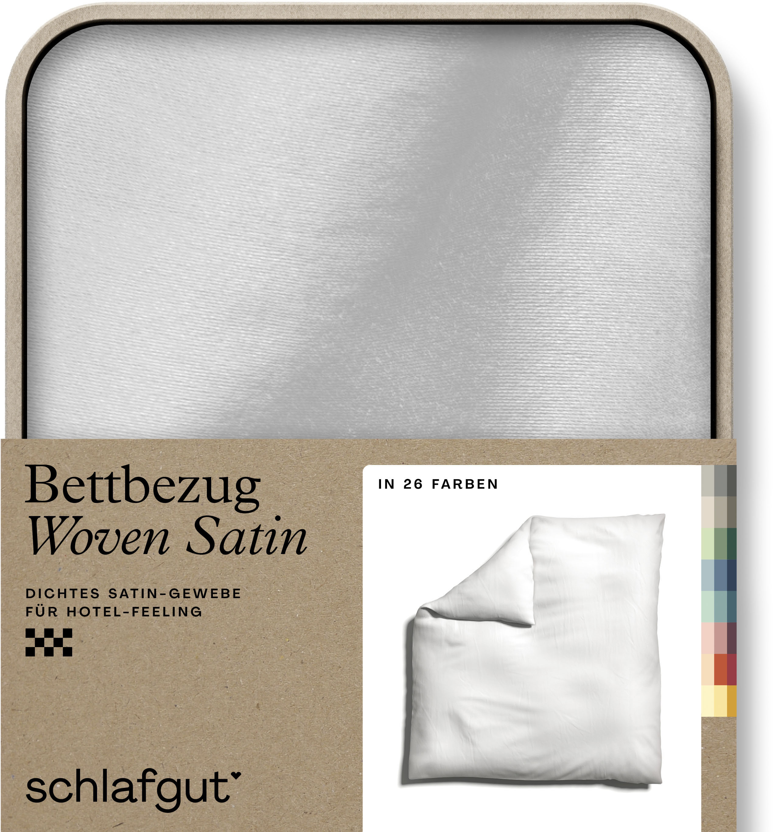 Schlafgut Bettbezug "Premium Woven Satin, 100% Baumwolle, Fadendichte 300TC" besonders dicht gewebt, Mix & Match: passender Kissenbezug erhältlich