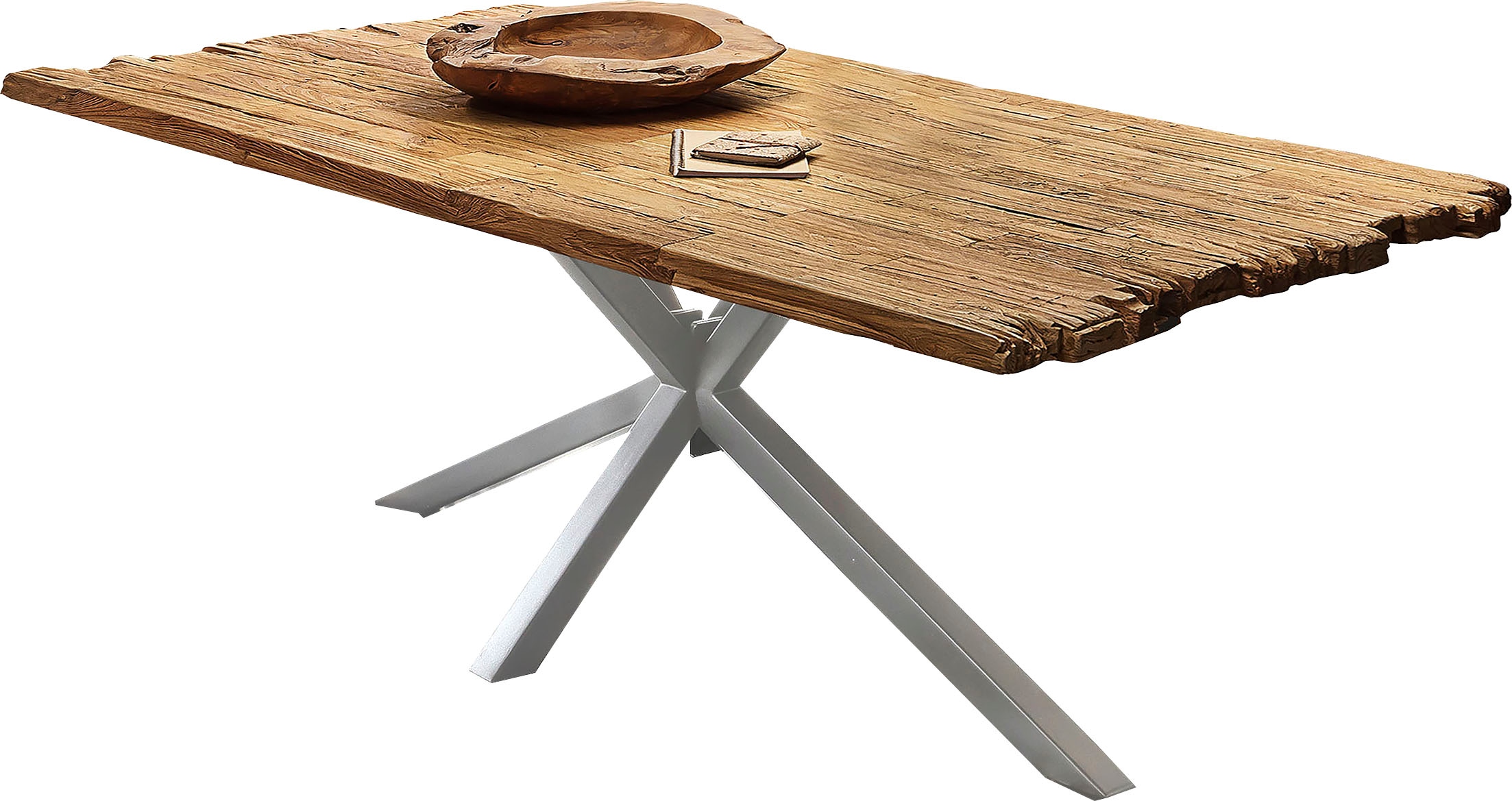 SIT Esstisch, Platte aus recyceltem Teak