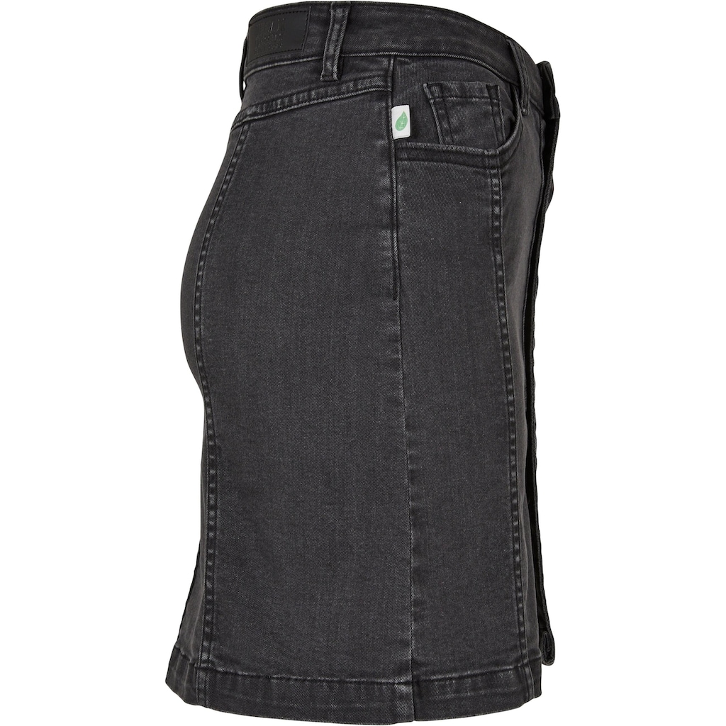 URBAN CLASSICS Sommerrock »Urban Classics Damen Ladies Organic Stretch Button Denim Skirt«, (1 tlg.)