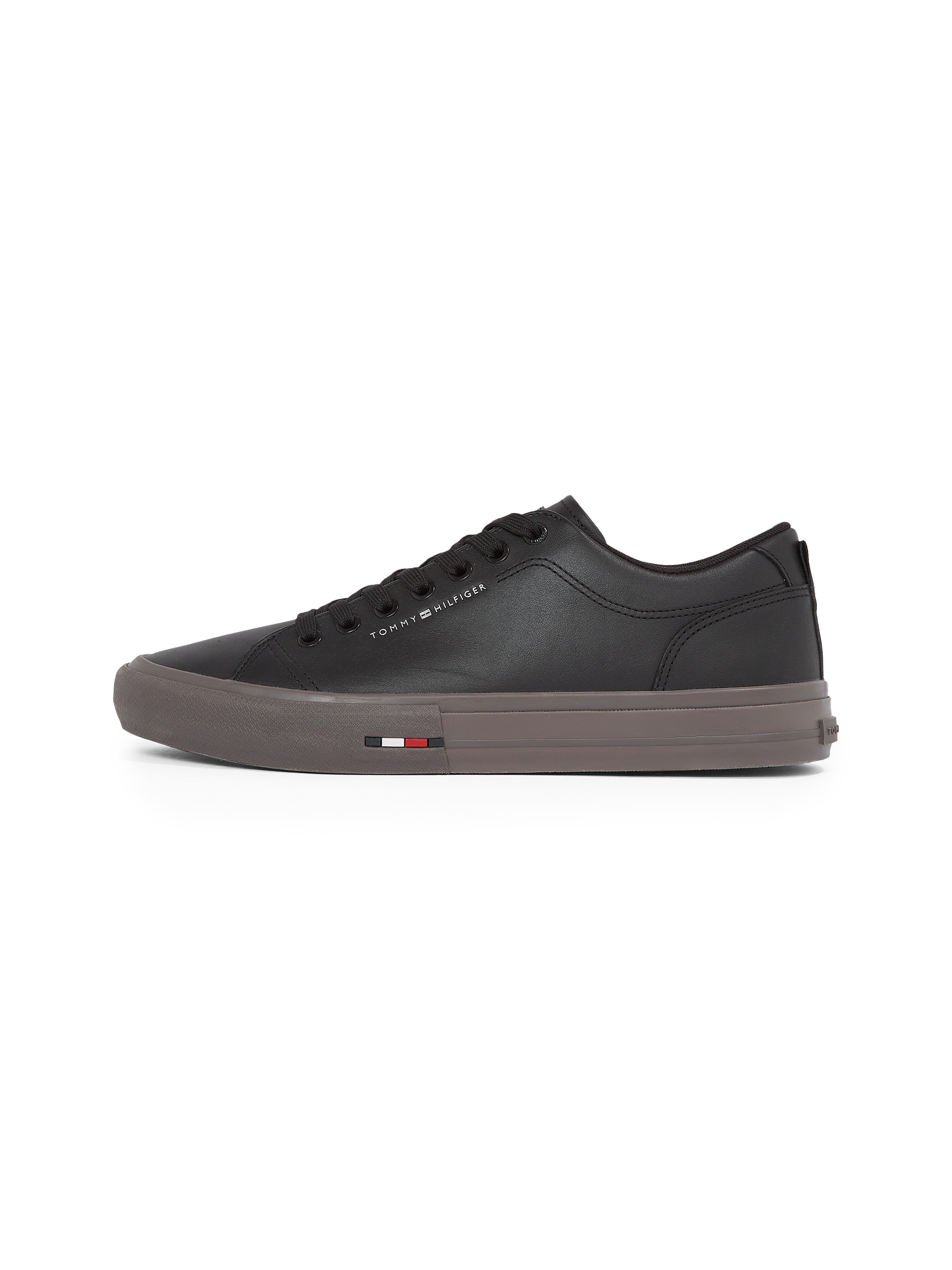 Tommy Hilfiger Plateausneaker »TH HI VULC STREET LTH PATCH«, Freizeitschuh, Halbschuh, Schnürschuh mit kleiner Logoflagge